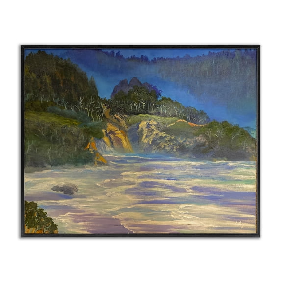 Stupell Industries Coastal Natural Wilderness Coastline Black Framed Giclee Art, 14 x 11, by Lee Ann Zirbes