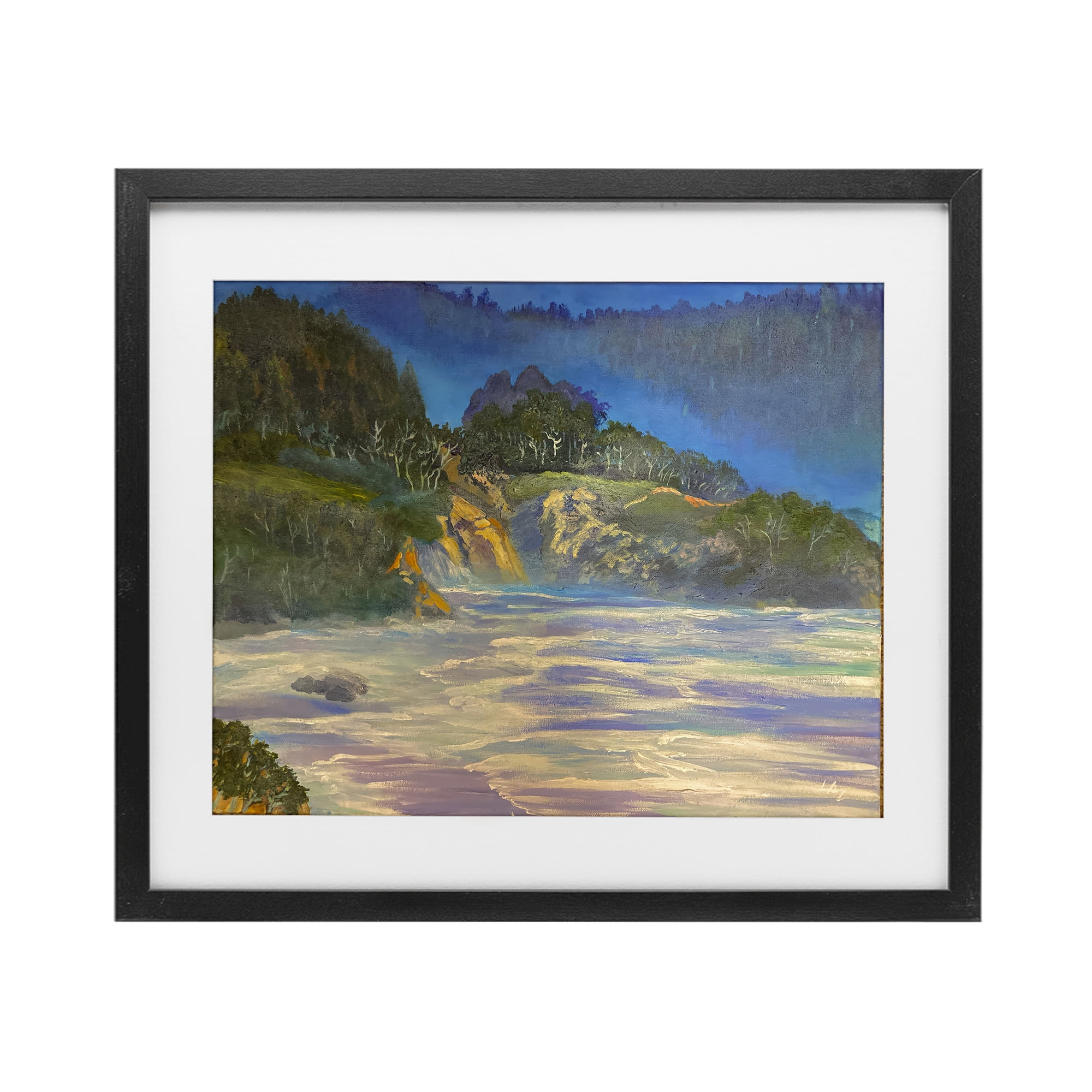 Stupell Industries Natural Wilderness Coastline Black Framed Print Under Glass, design by Lee Ann Zirbes