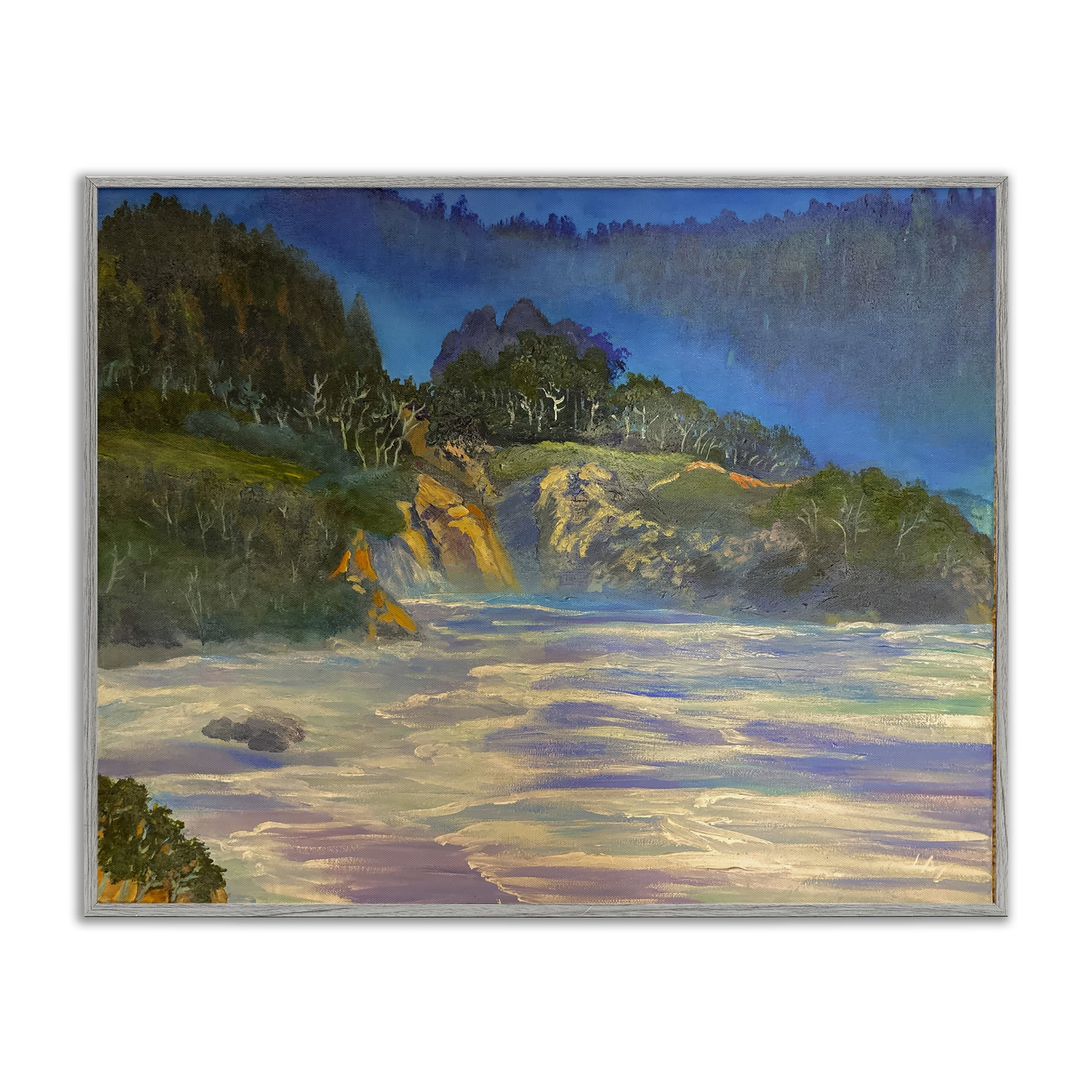 Stupell Industries Natural Wilderness Coastline Gray Framed Giclee Art, design by Lee Ann Zirbes