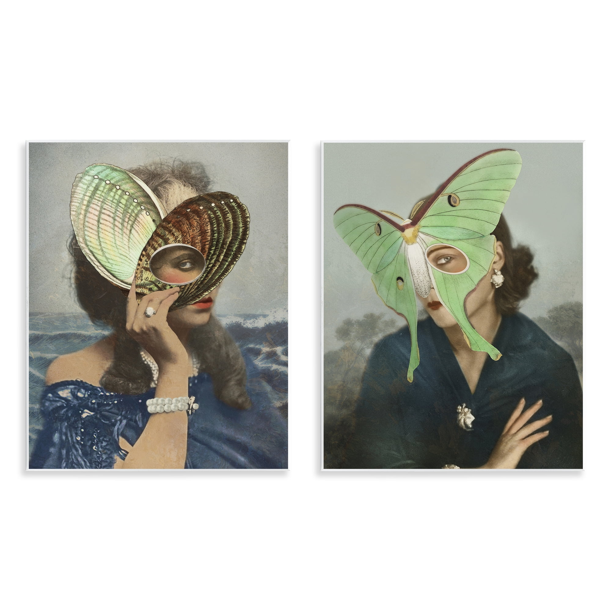 Stupell Industries Naturalist Women Portraits 2 Piece Wall Plaque Art Set, design by Victoria Barnes