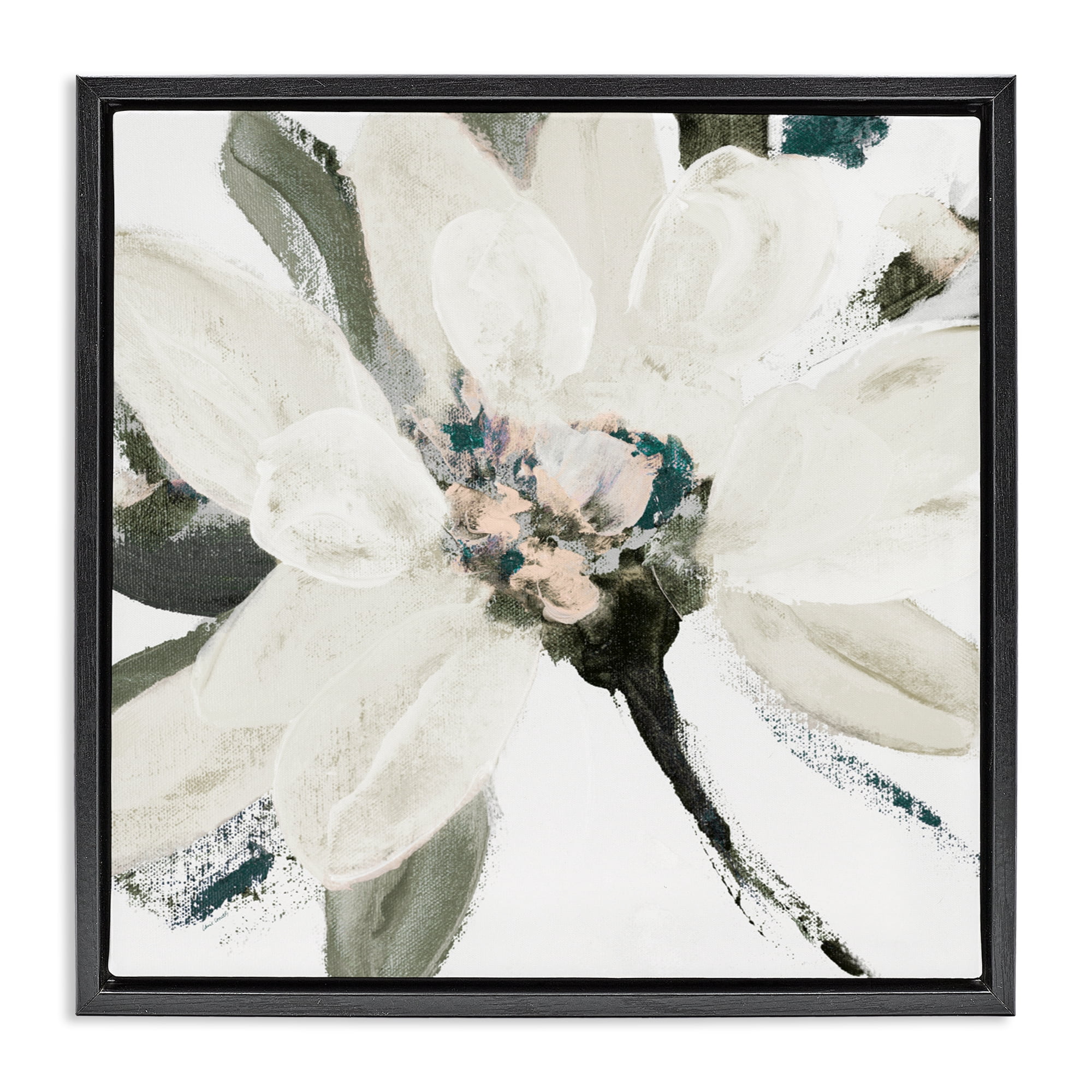 Stupell Industries Naturally Blooming Botanical Black Framed Floater Canvas Wall Art, design by Lanie Loreth