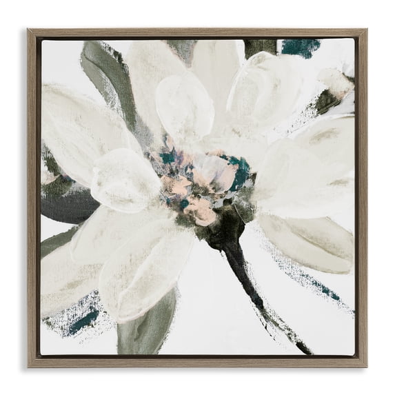 Stupell Industries Shabby Chic Naturally Blooming Botanical Brown Floating Frame Canvas Art, 25 x 25, by Lanie Loreth