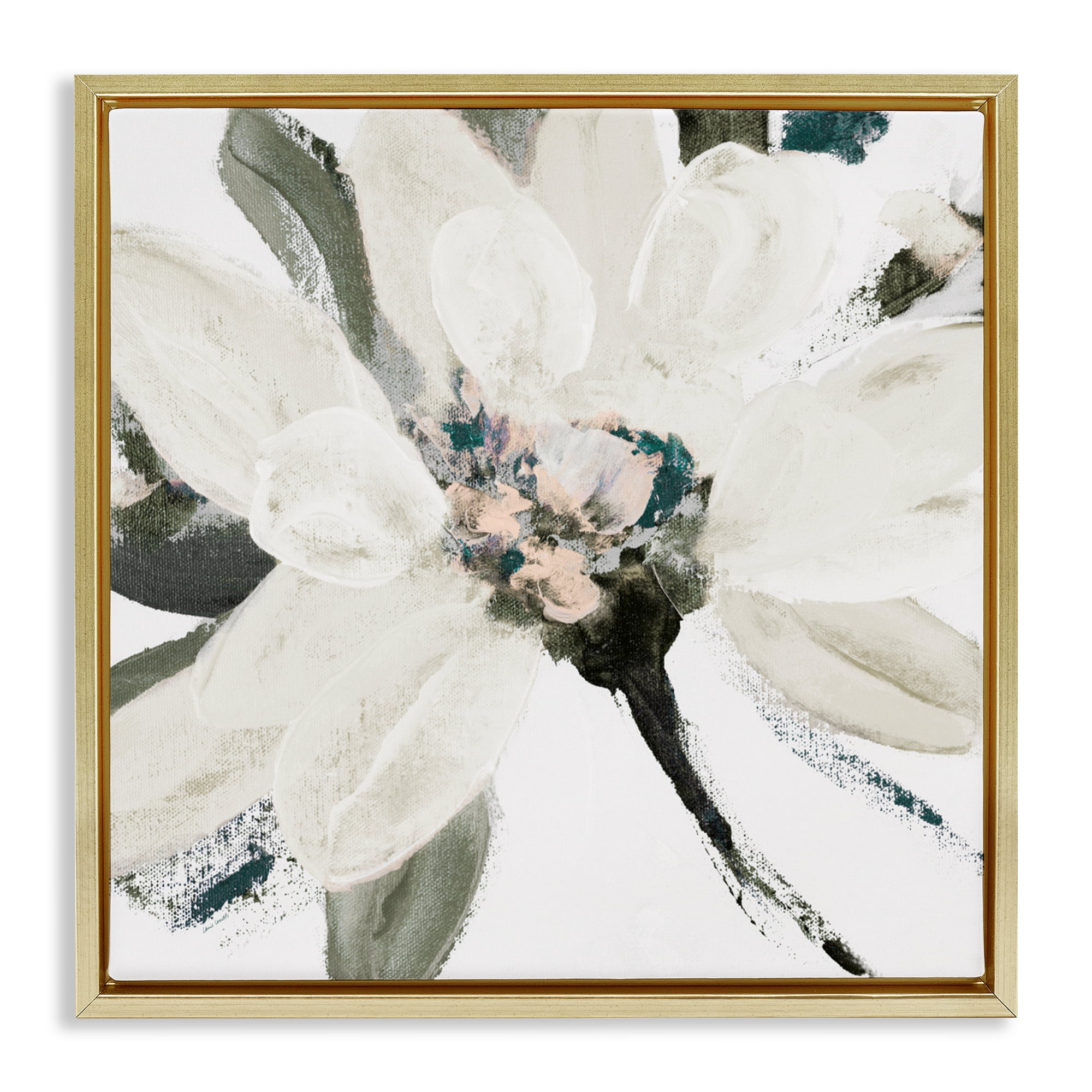 Stupell Industries Naturally Blooming Botanical Gold Framed Floater Canvas Wall Art, design by Lanie Loreth