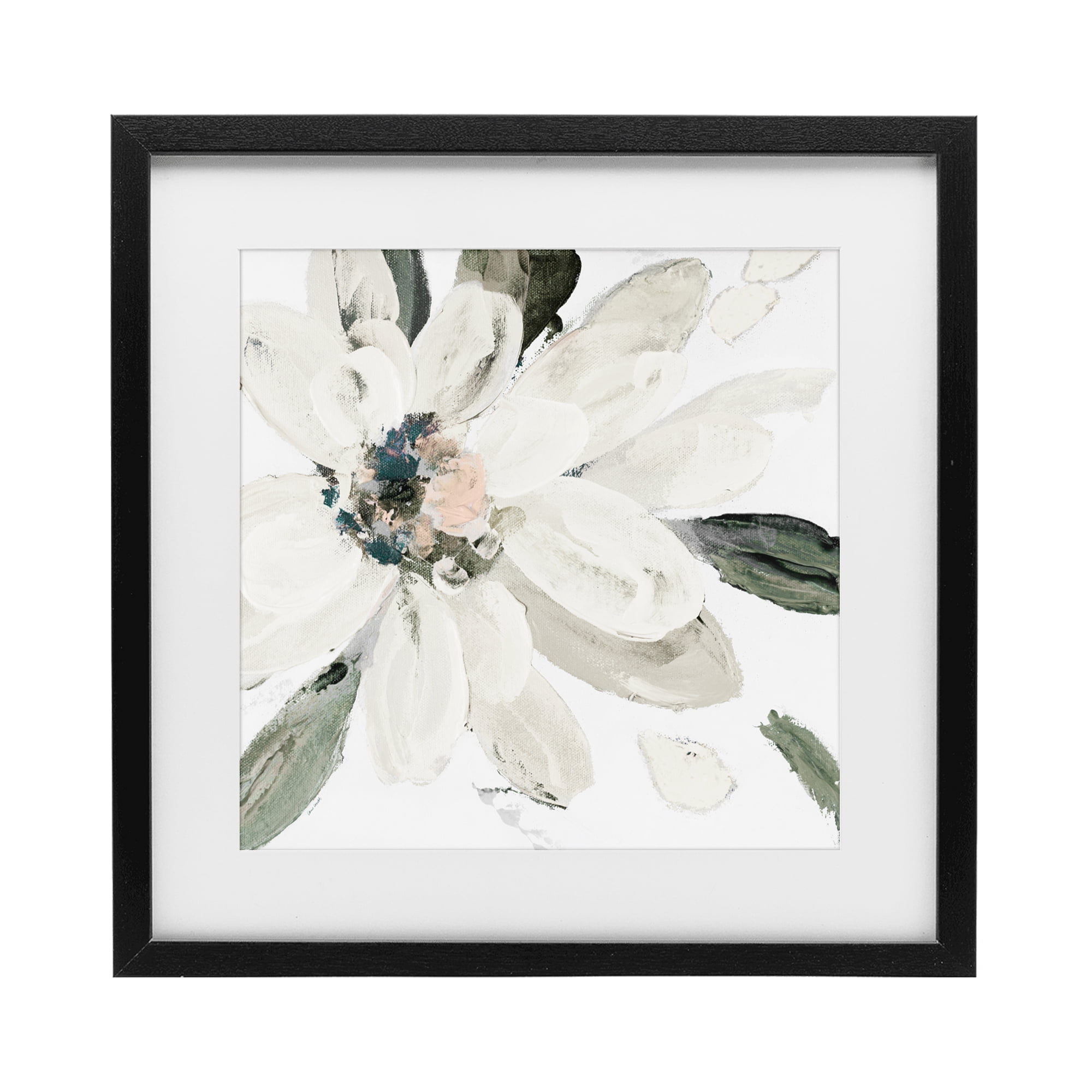 Stupell Industries Naturally Blooming White Flower Black Framed Print Under Glass, design by Lanie Loreth