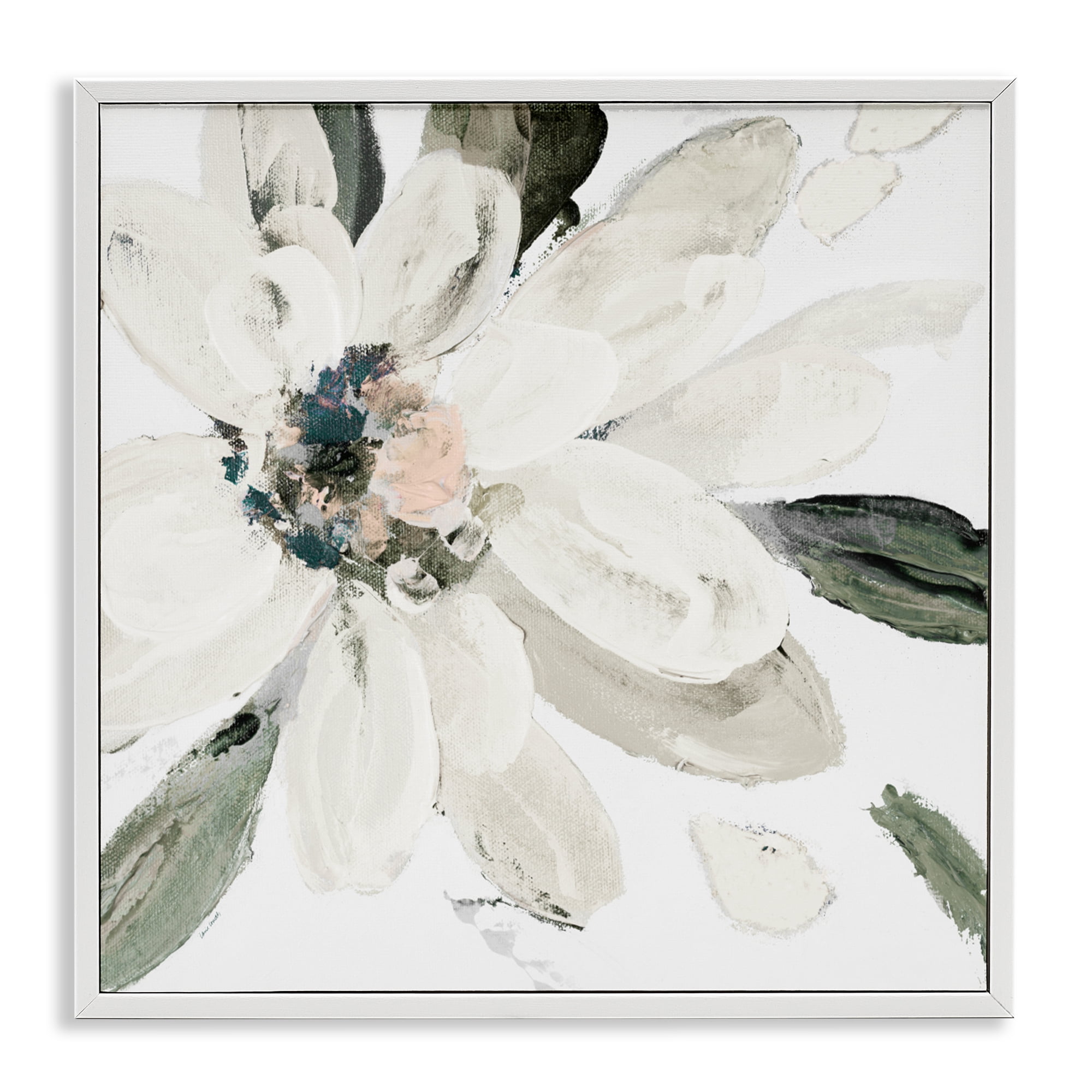 Stupell Industries Naturally Blooming White Flower White Framed Giclee Art, design by Lanie Loreth