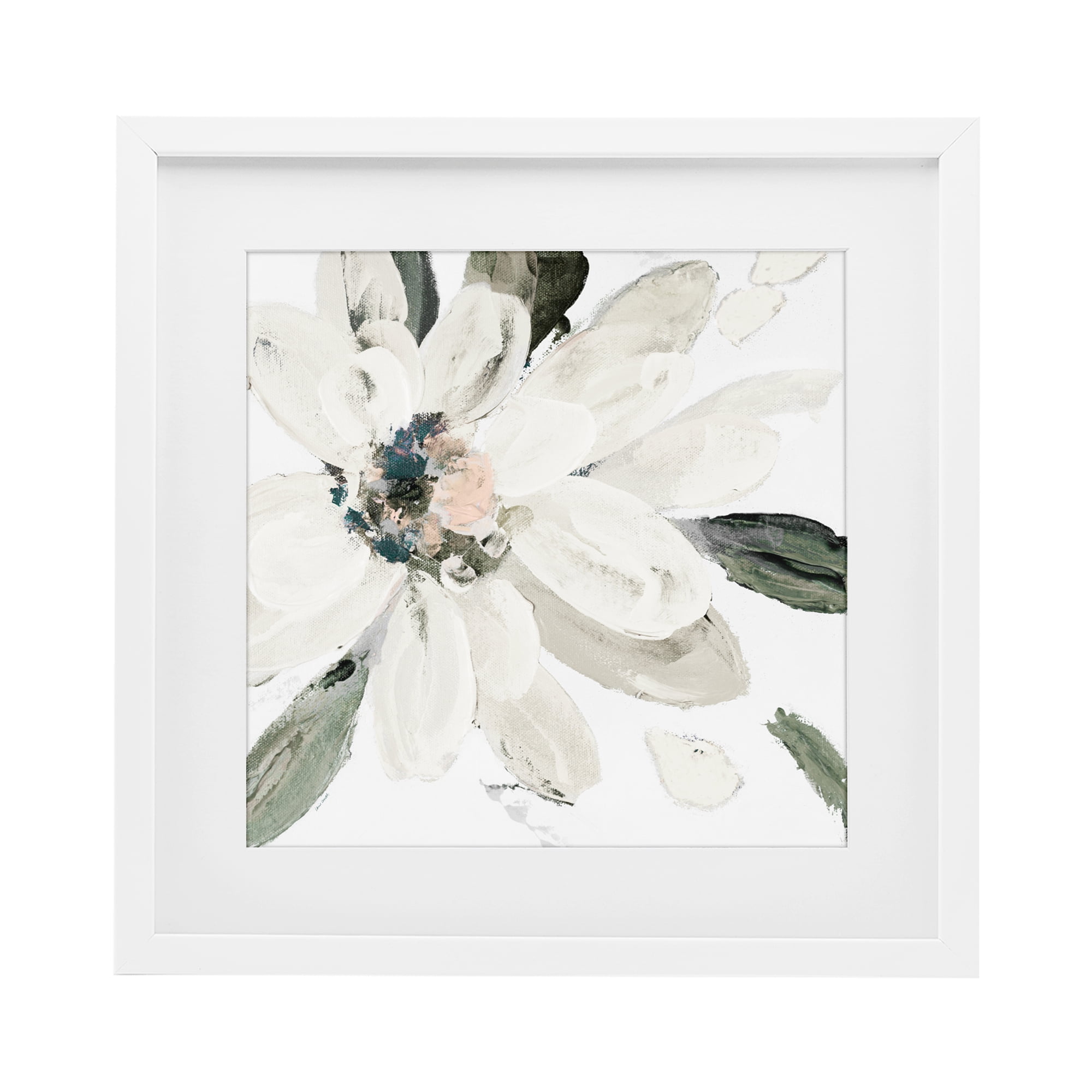 Stupell Industries Naturally Blooming White Flower White Framed Print Under Glass, design by Lanie Loreth