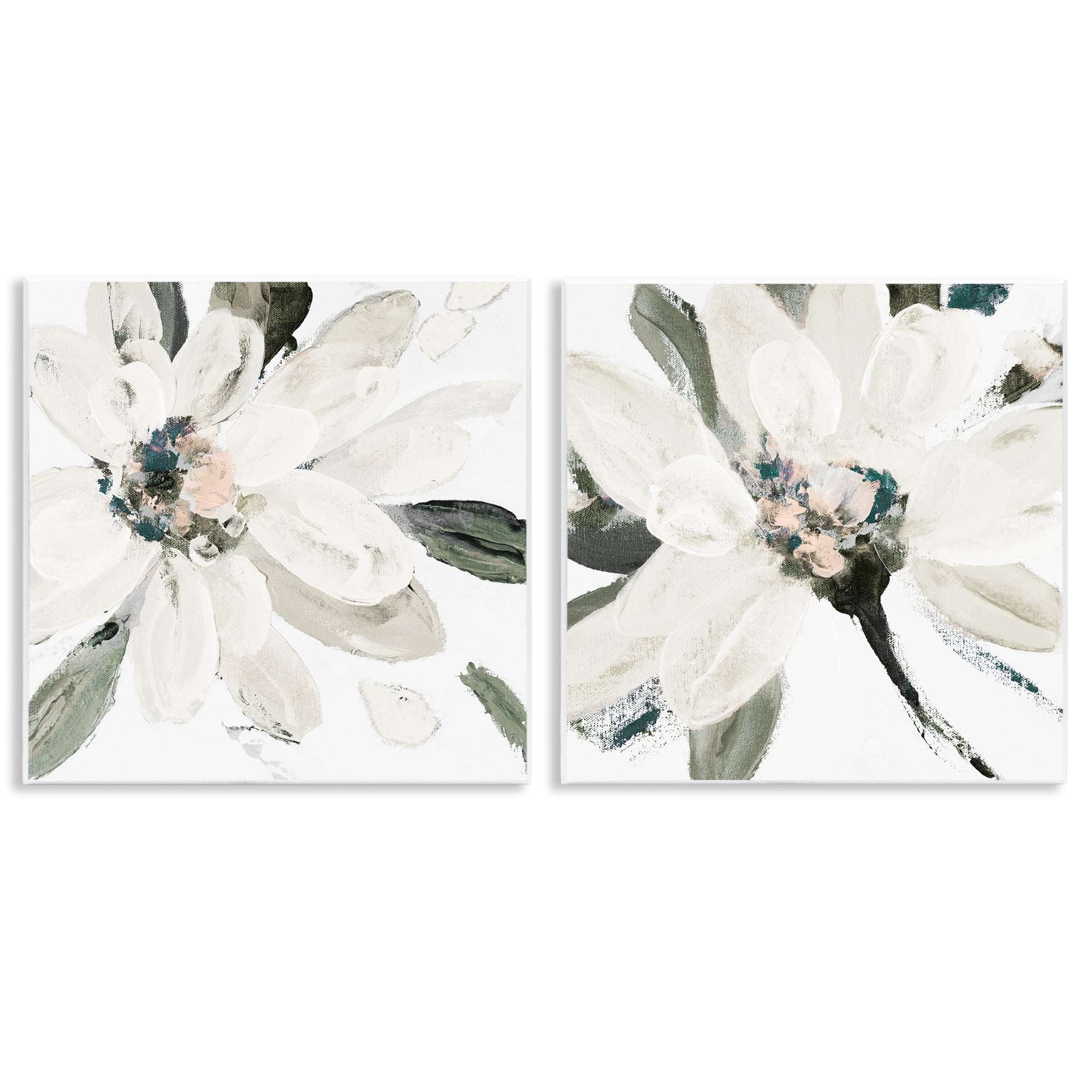 Stupell Industries Naturally Blooming White Flowers 2 Piece Wall Plaque Art Set, design by Lanie Loreth
