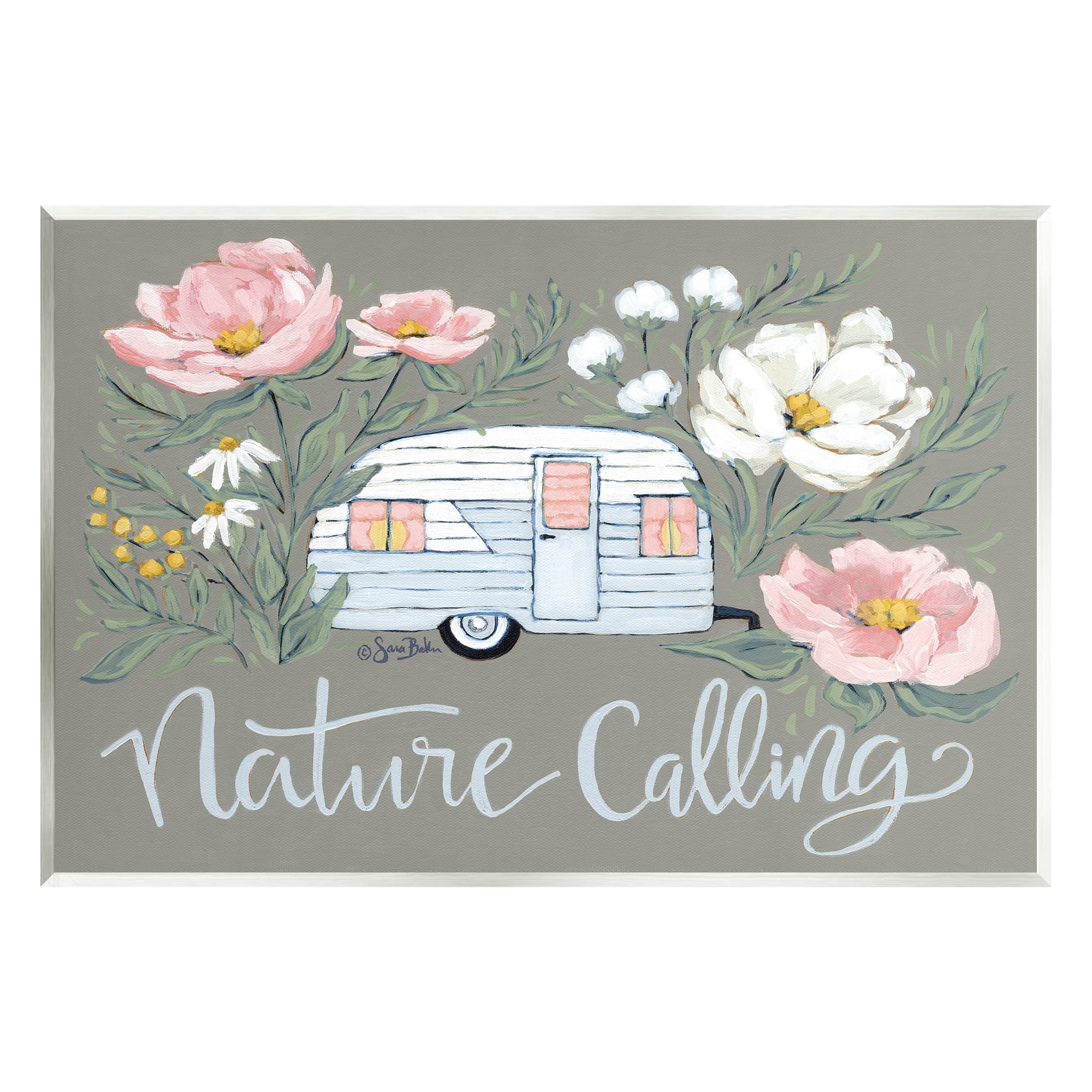 Stupell Industries Nature Calling Floral Camper Botanical & Floral