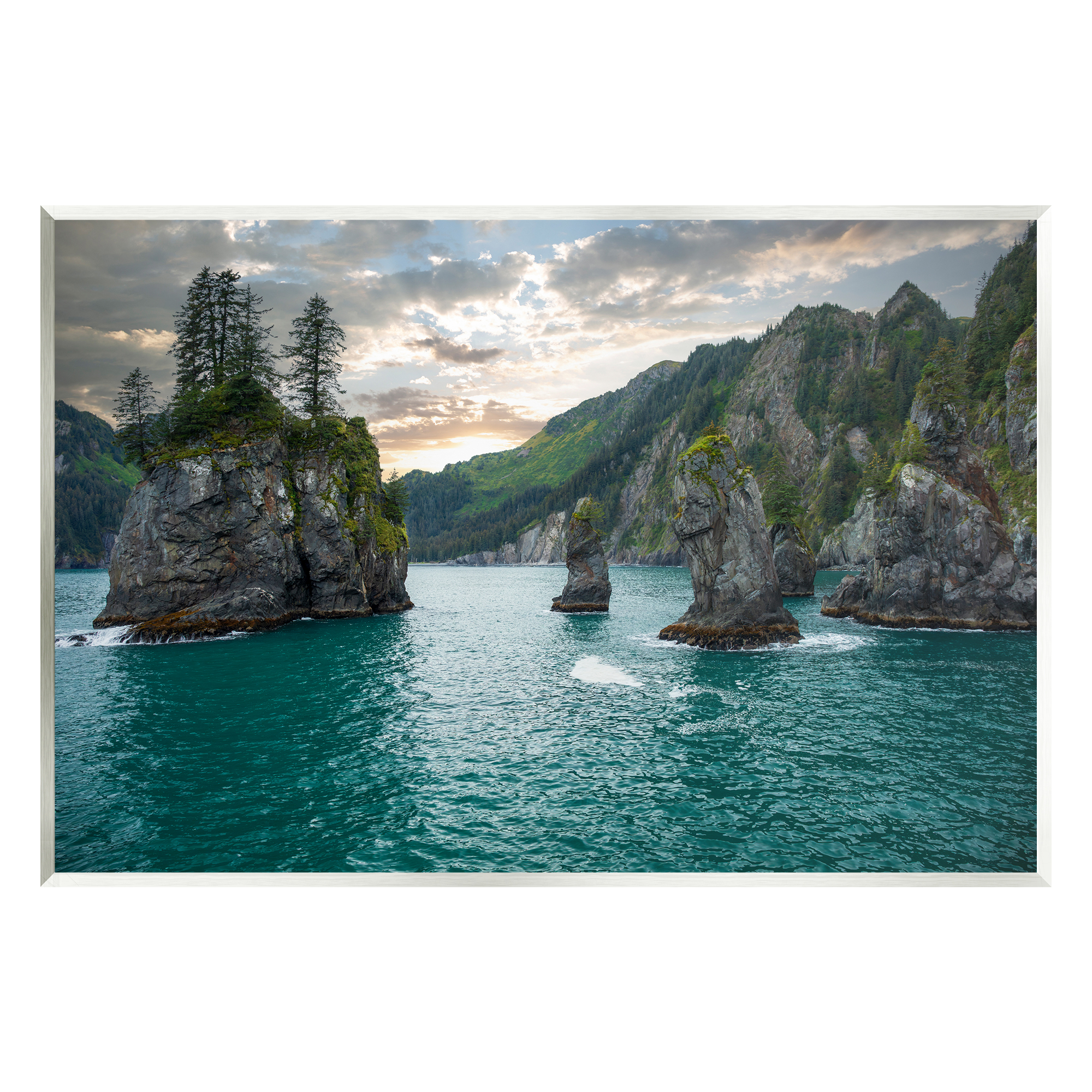 Stupell Industries Nature Cliffs Jutting from Sea Landscape Photography Unframed Art Print Wall Art, 19 x 13