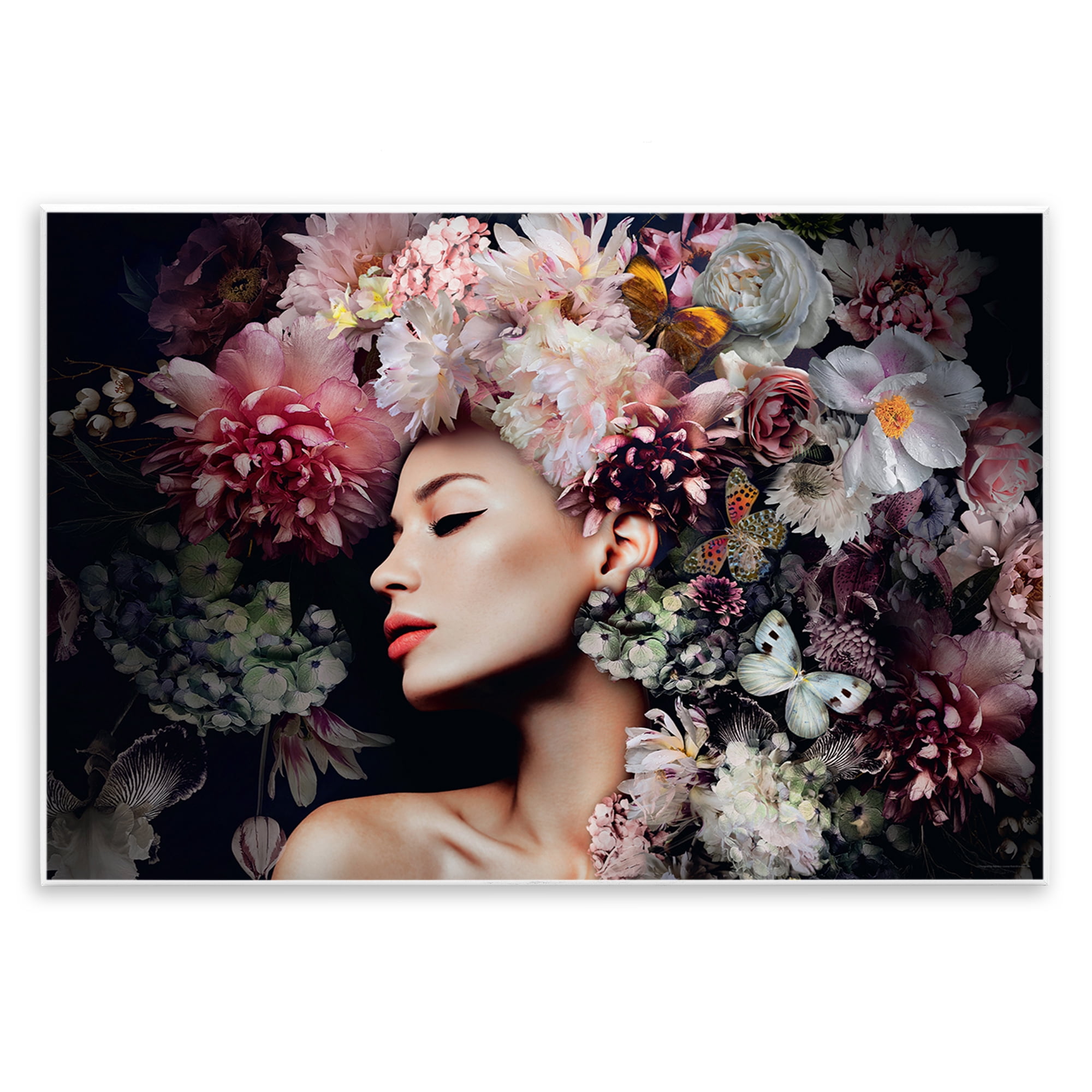 Stupell Industries Nature Florals Female Portrait Plants & Flowers Painting Unframed Art Print Wall Art, 15 x 10