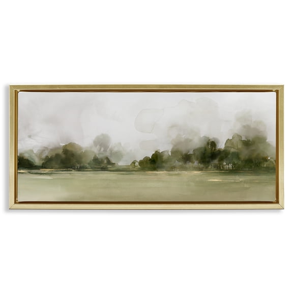 Stupell Industries Nature Meadow Whispers Gold Framed Floater Canvas Wall Art design by Ian C., 14 x 31