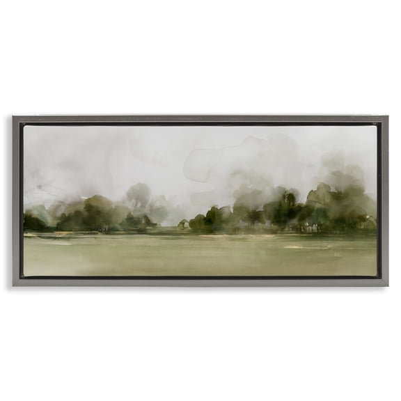 Stupell Industries Nature Meadow Whispers Gray Framed Floater Canvas Wall Art design by Ian C., 11 x 25