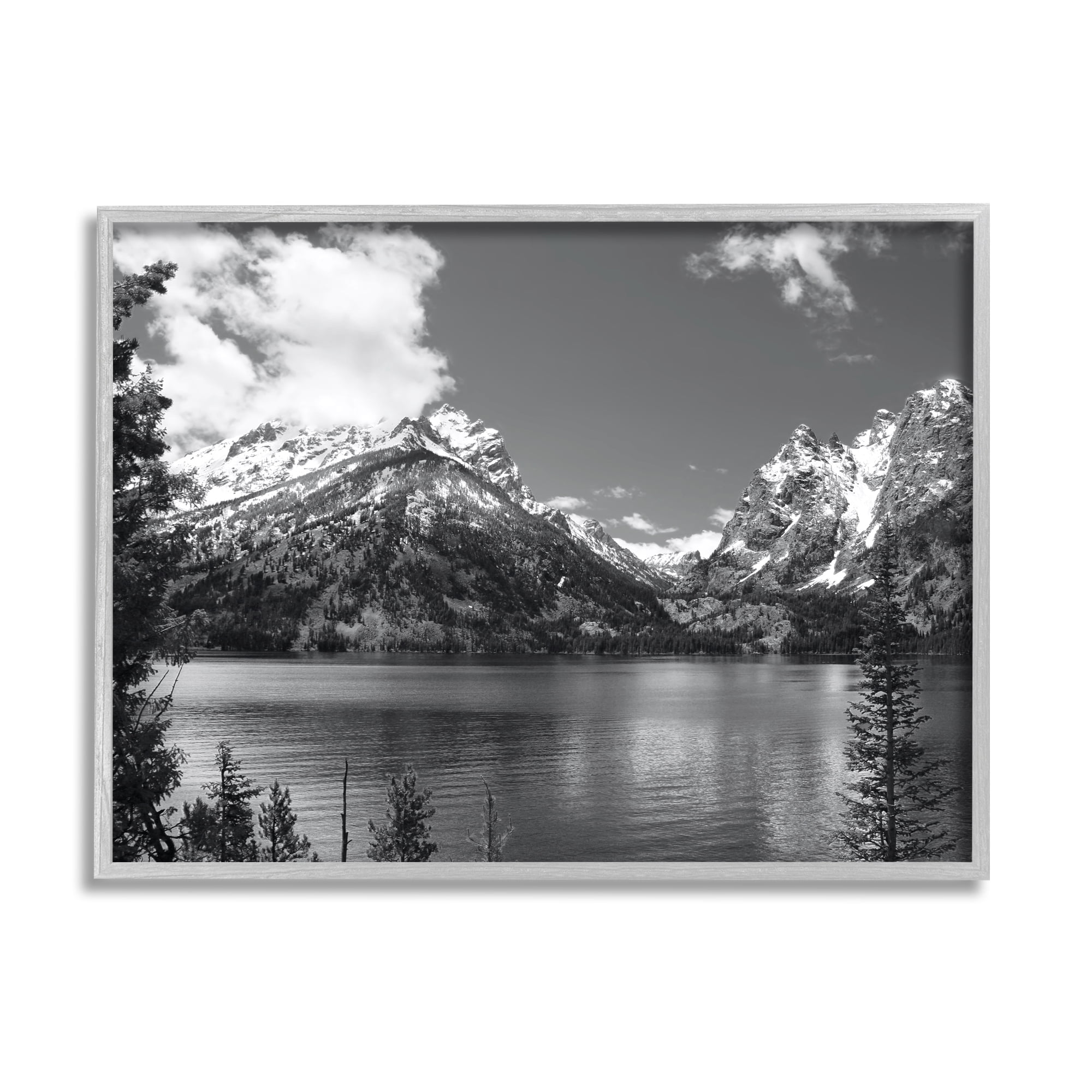 Stupell Industries Nature Pond Landscape Landscape Photography Gray Framed Art Print Wall Art, 14 x 11