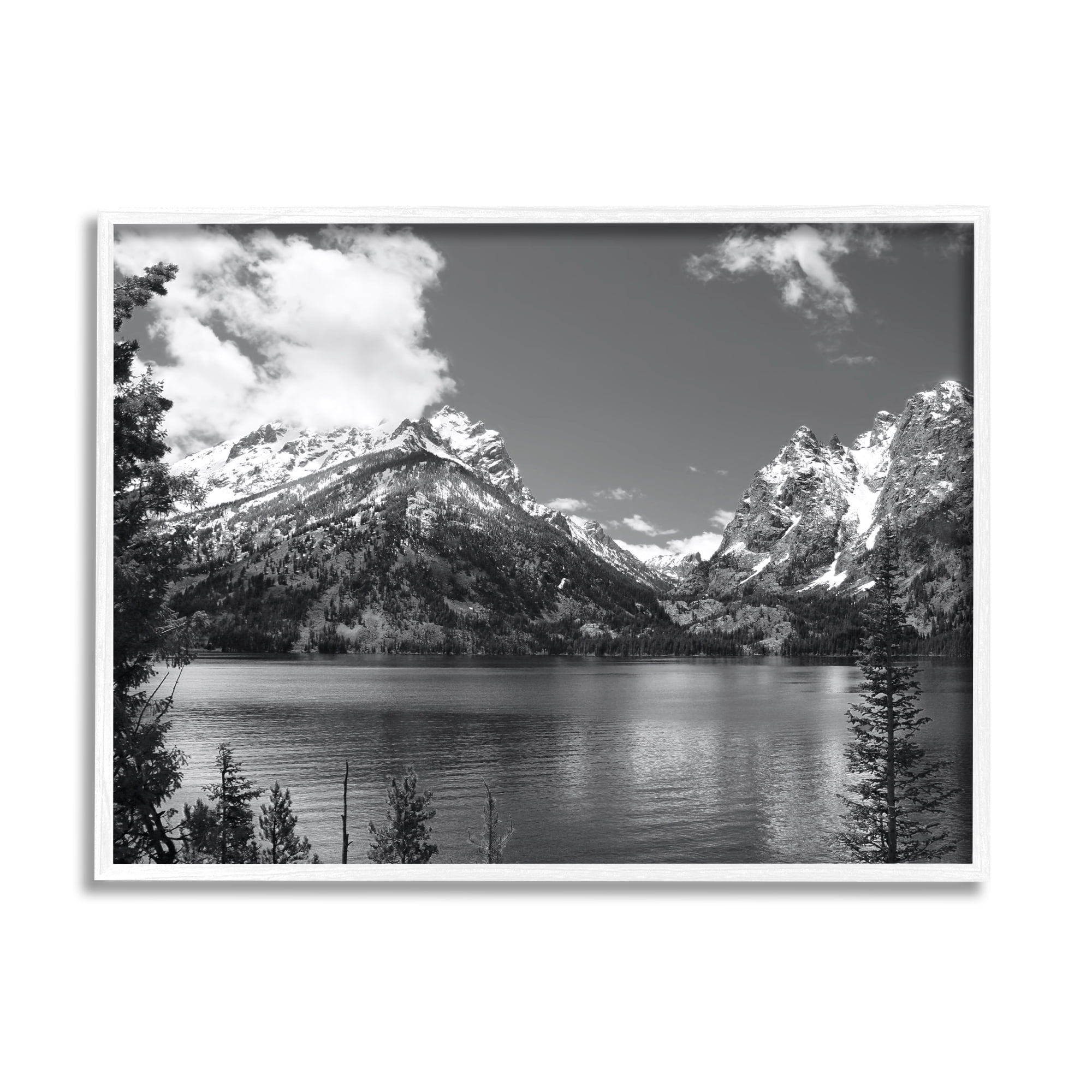 Stupell Industries Nature Pond Landscape Landscape Photography White Framed Art Print Wall Art, 30 x 24