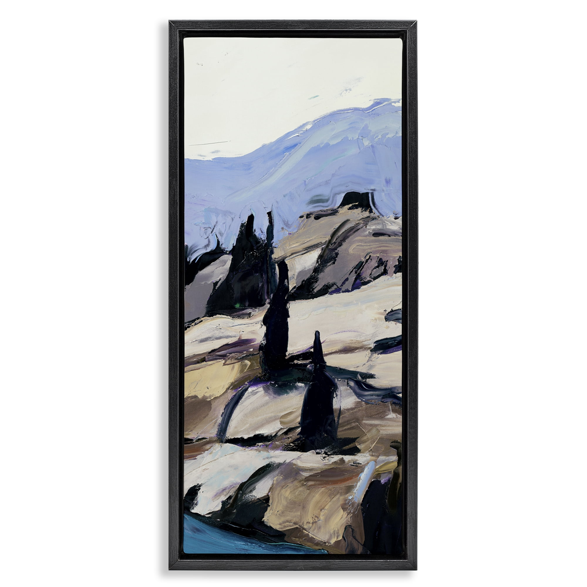 Stupell Industries Nature Scene Visage Landscape & Nature Painting Black Floater Framed Canvas Art Print Wall Art, 11 x 25