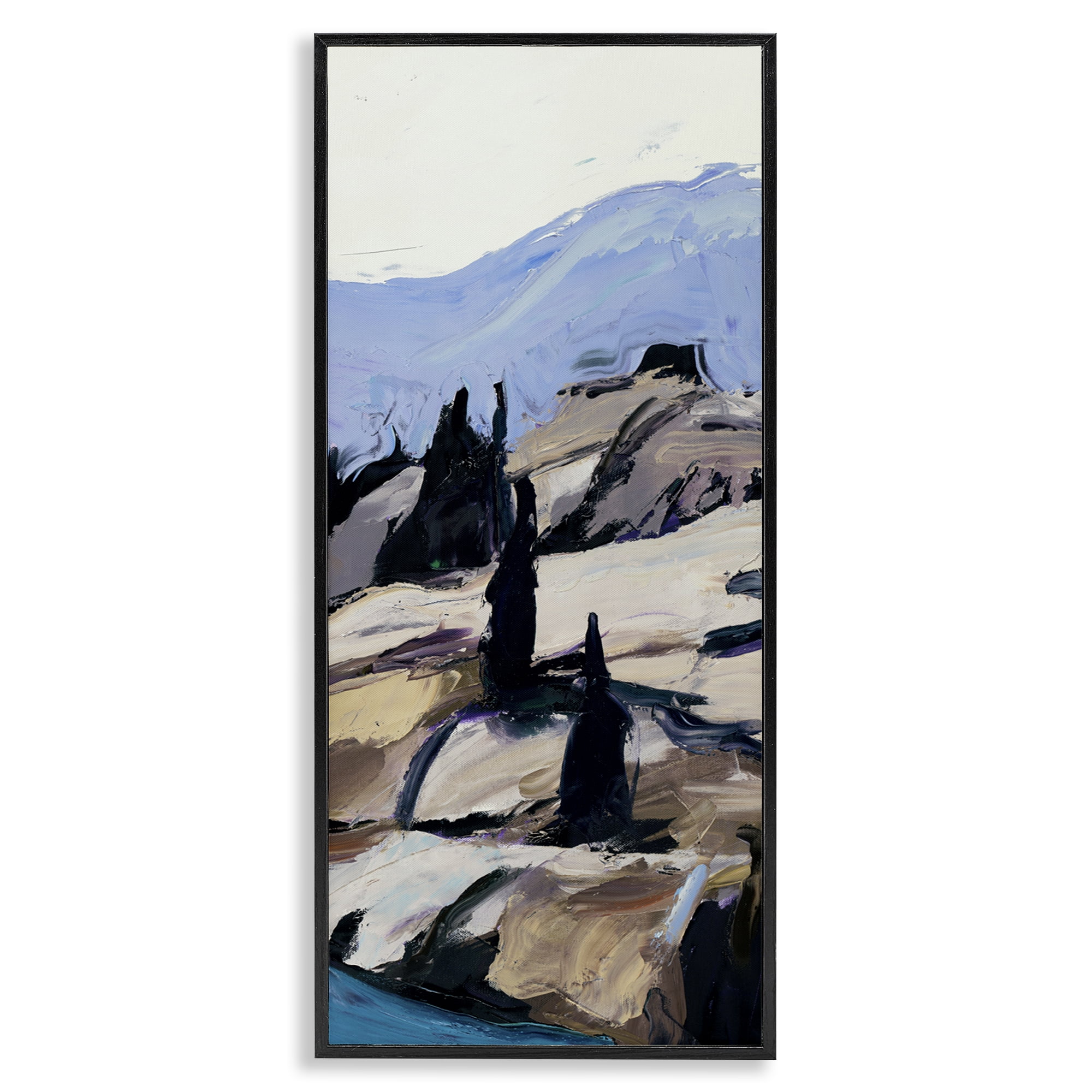 Stupell Industries Nature Scene Visage Landscape & Nature Painting Black Framed Art Print Wall Art, 10 x 24