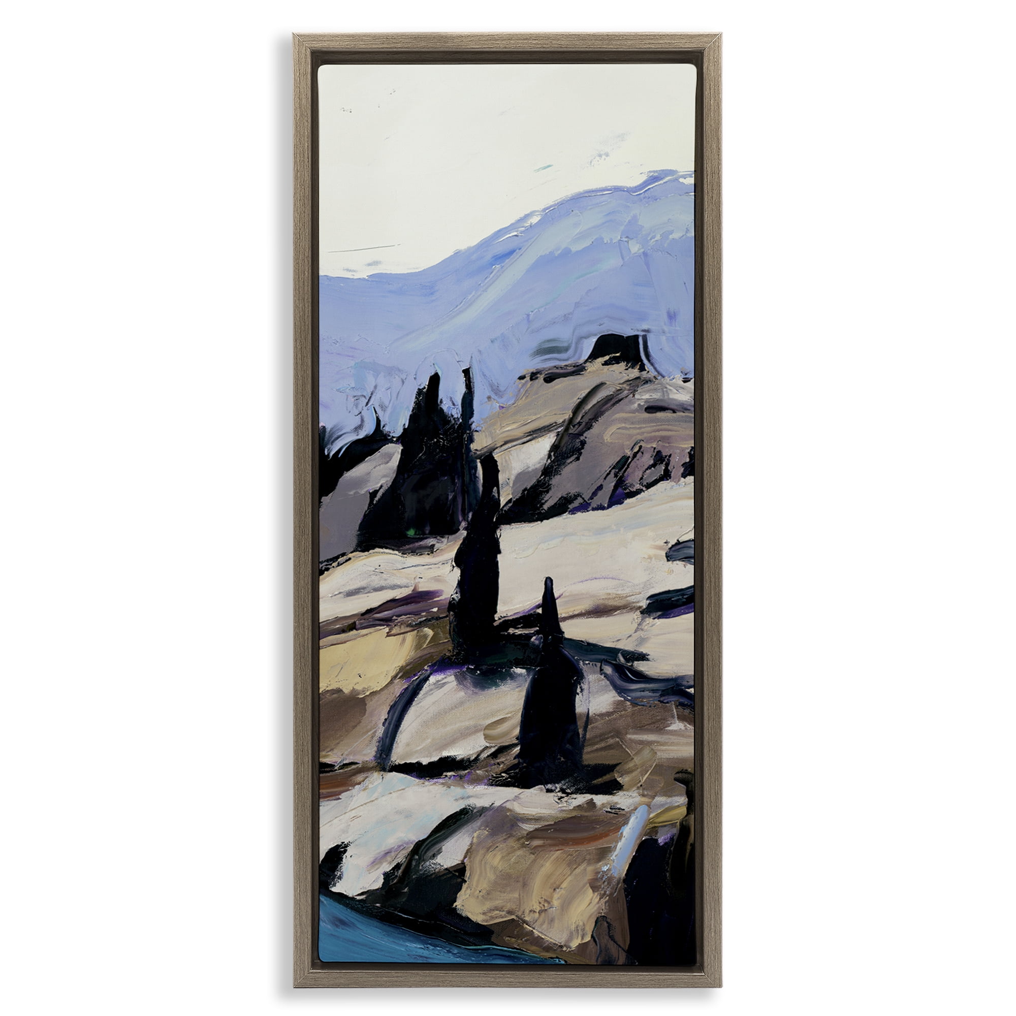 Stupell Industries Nature Scene Visage Landscape & Nature Painting Brown Floater Framed Canvas Art Print Wall Art, 11 x 25