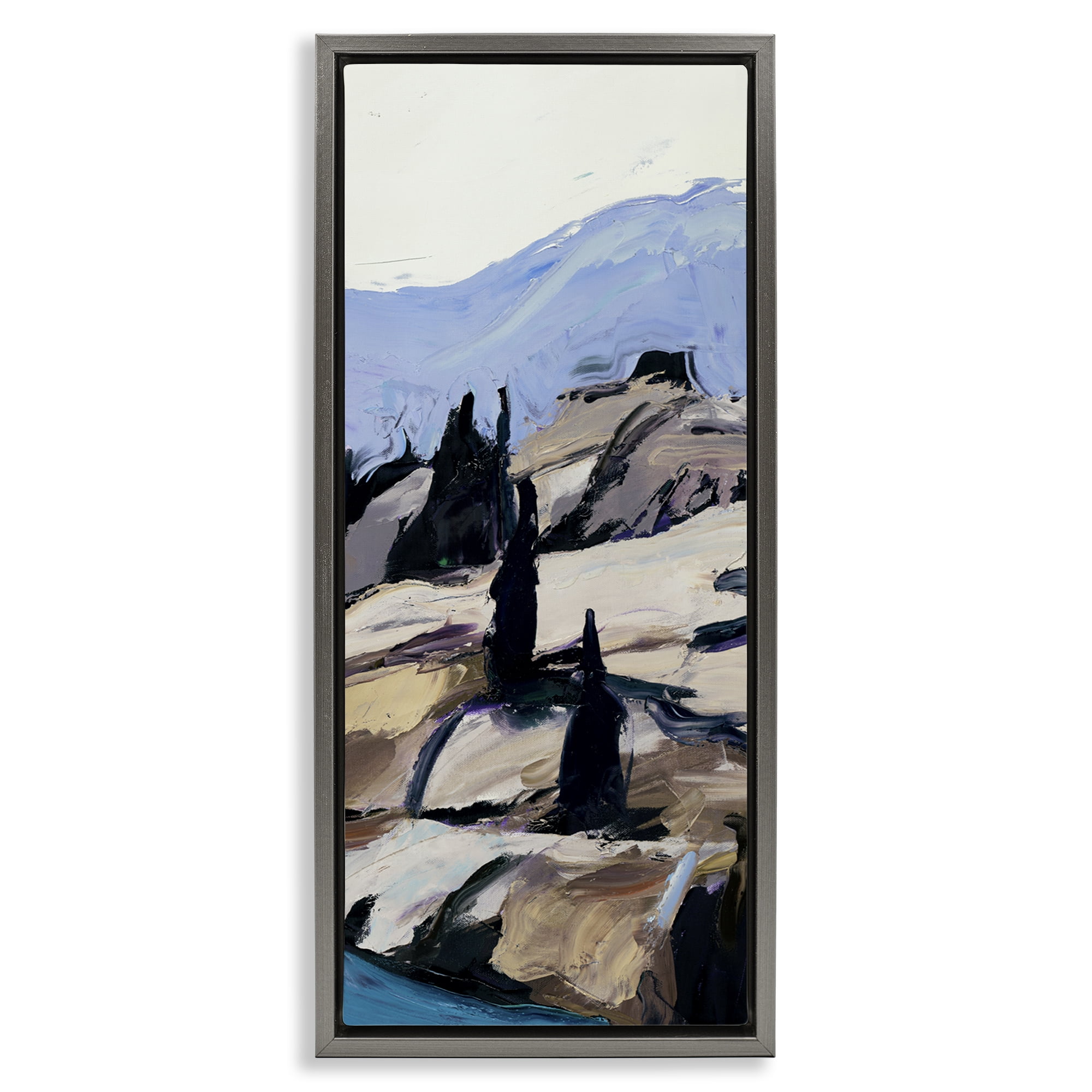 Stupell Industries Nature Scene Visage Landscape & Nature Painting Gray Floater Framed Canvas Art Print Wall Art, 11 x 25
