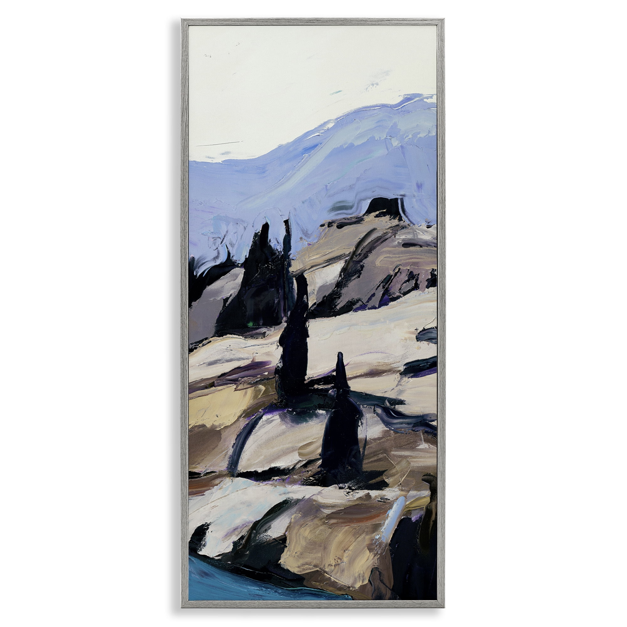 Stupell Industries Nature Scene Visage Landscape & Nature Painting Gray Framed Art Print Wall Art, 13 x 30