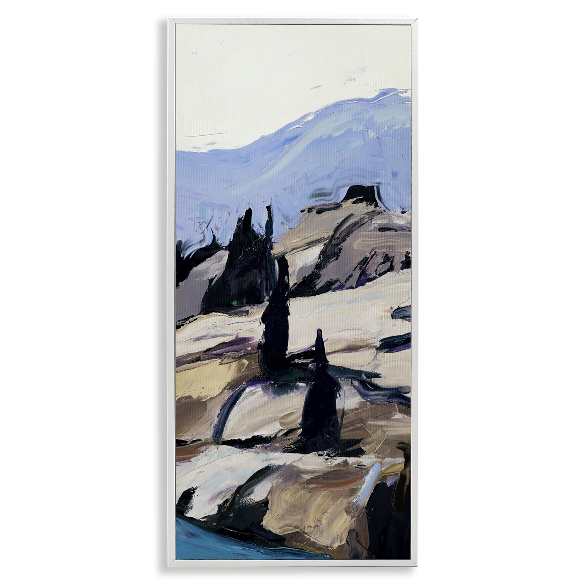 Stupell Industries Nature Scene Visage Landscape & Nature Painting White Framed Art Print Wall Art, 13 x 30