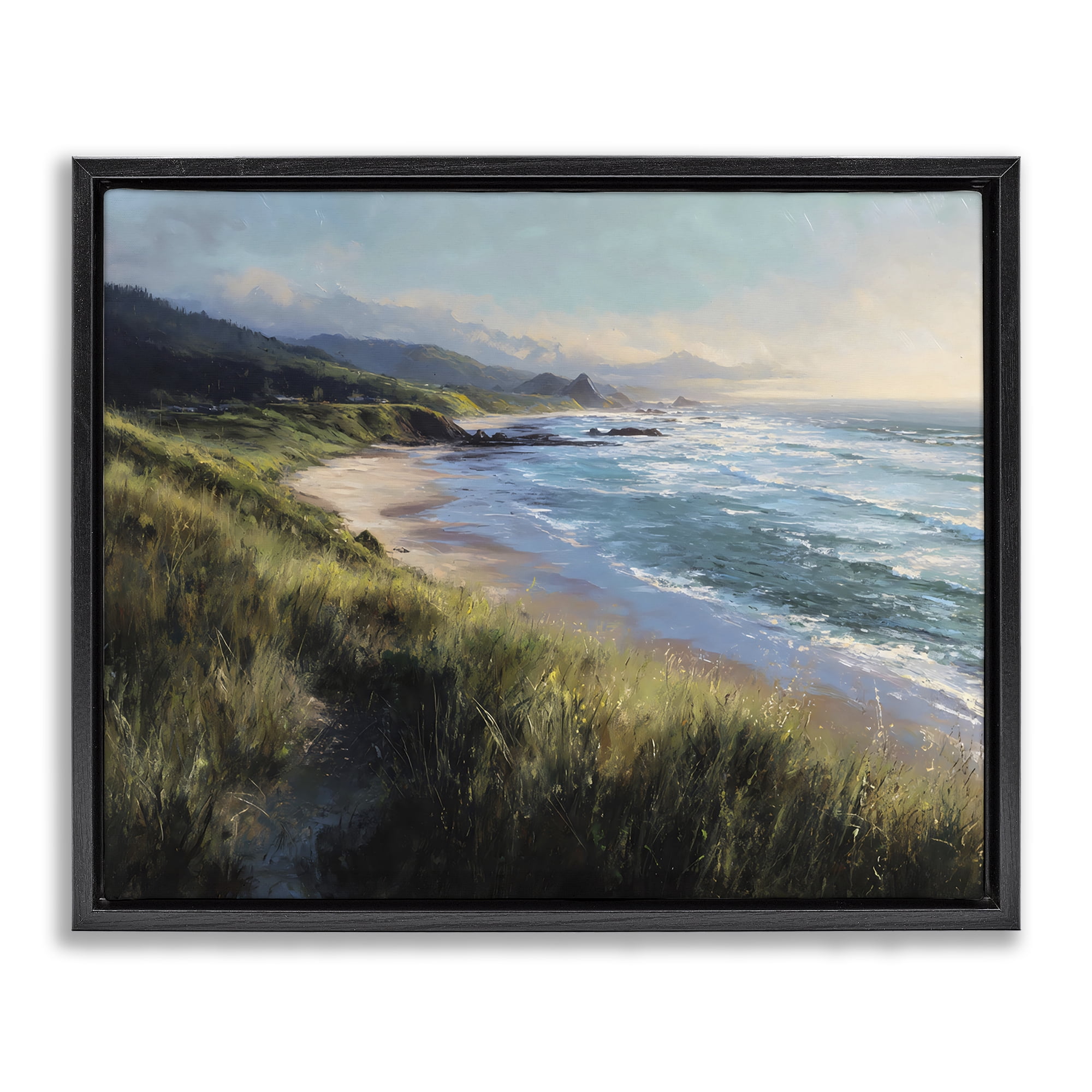 Stupell Industries Nature's Coast in Morning Light Black Framed Floater Canvas Wall Art, design by Franklyn Gregory