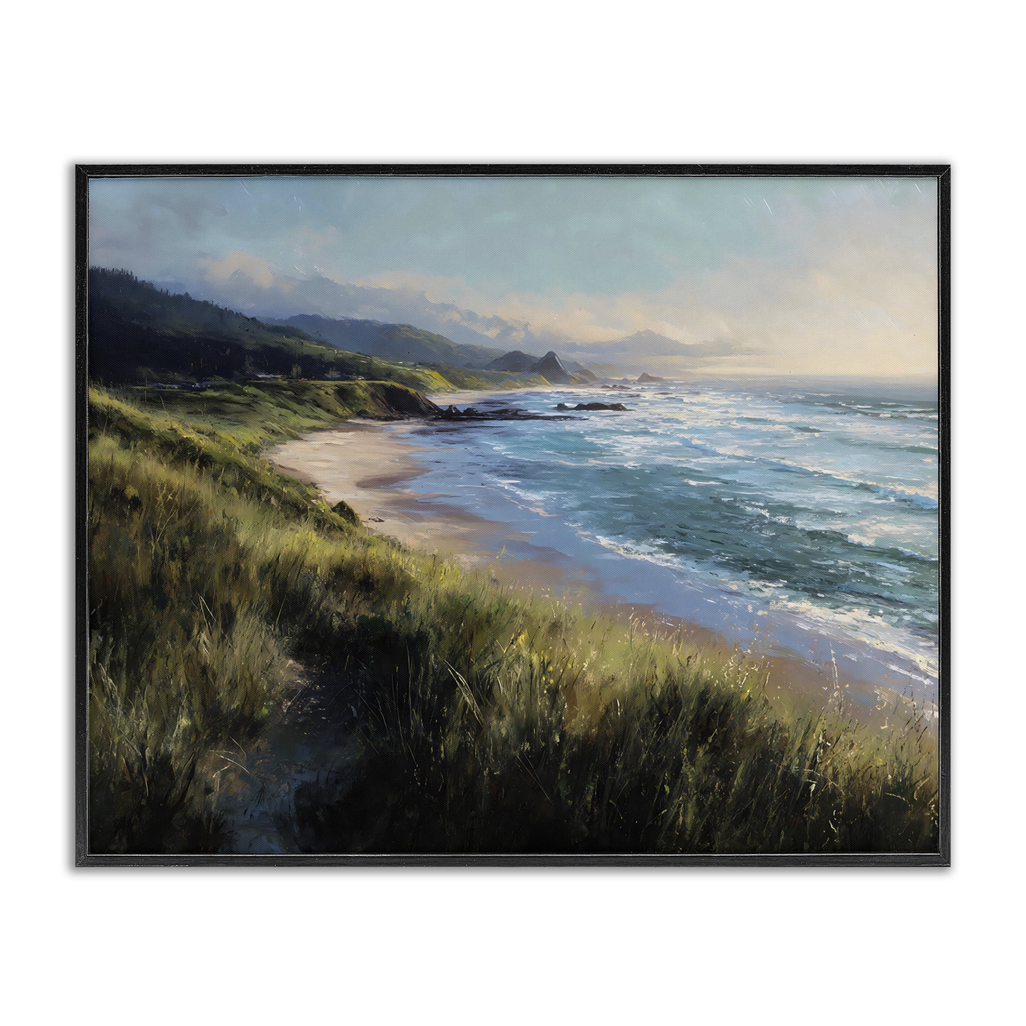 Stupell Industries Nature's Coast in Morning Light Black Framed Giclee Art, design by Franklyn Gregory