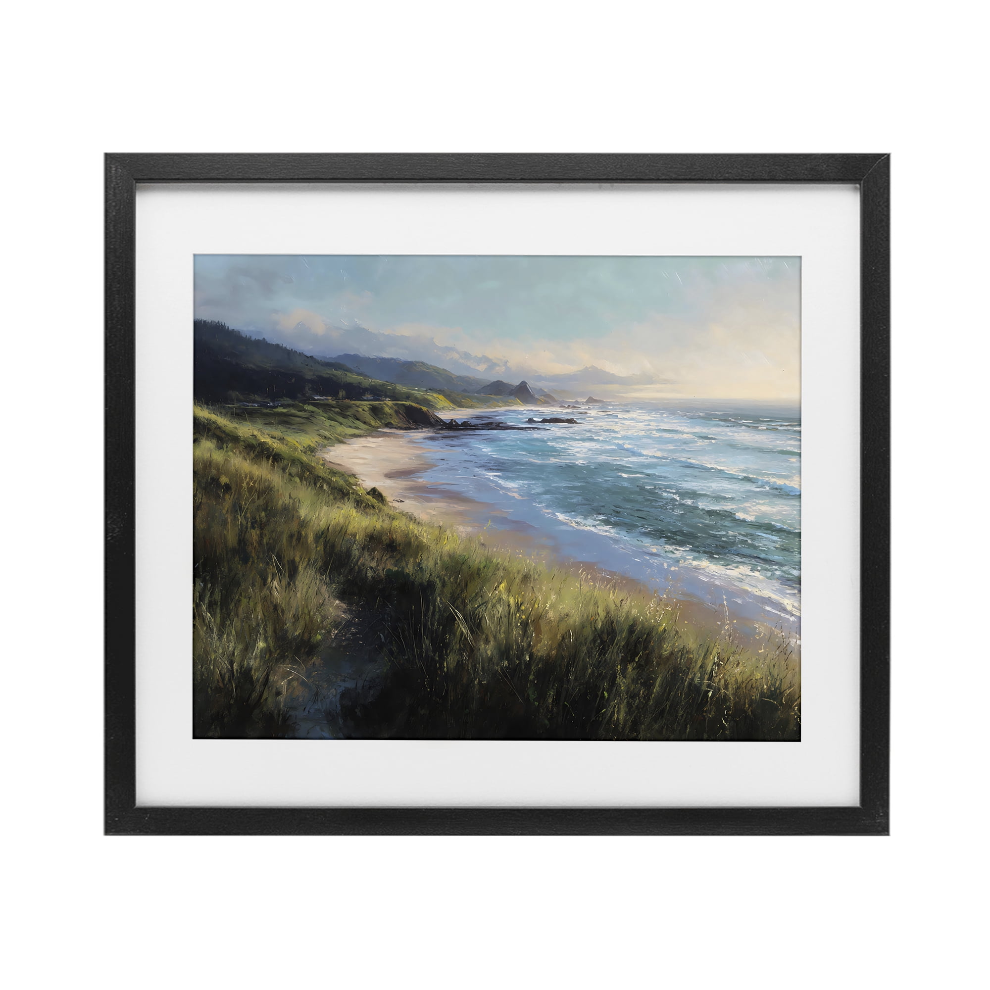 Stupell Industries Nature's Coast in Morning Light Black Framed Print Under Glass, design by Franklyn Gregory