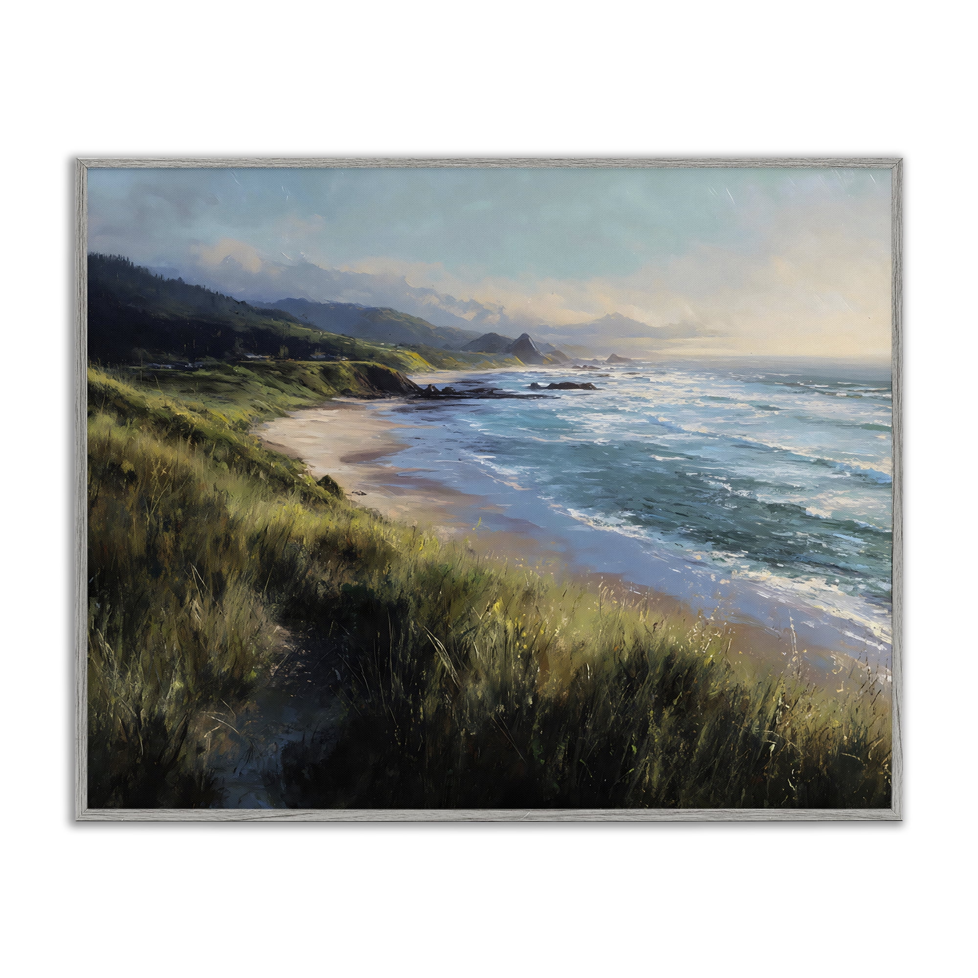 Stupell Industries Nature's Coast in Morning Light Gray Framed Giclee Art, design by Franklyn Gregory