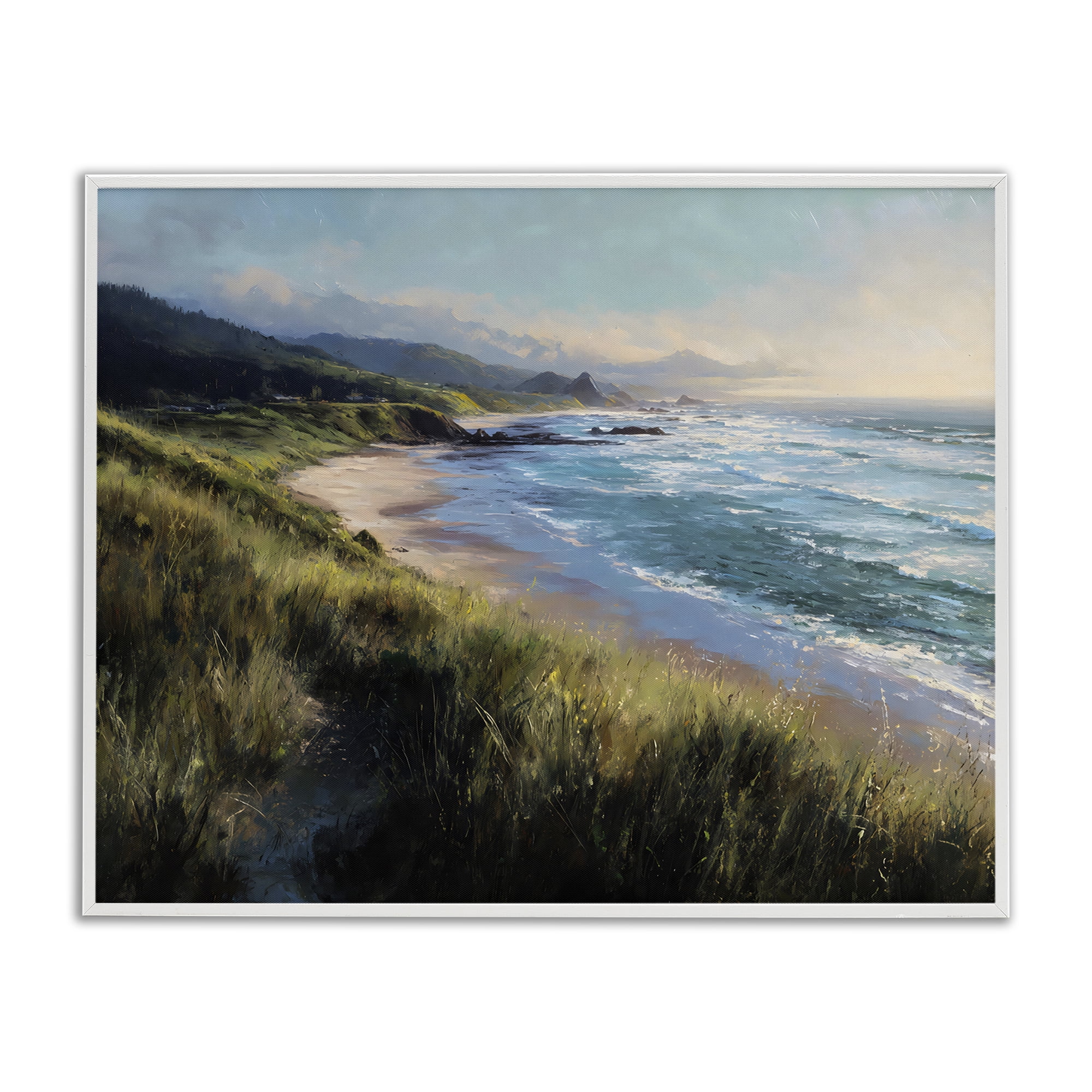 Stupell Industries Nature's Coast in Morning Light White Framed Giclee Art, design by Franklyn Gregory