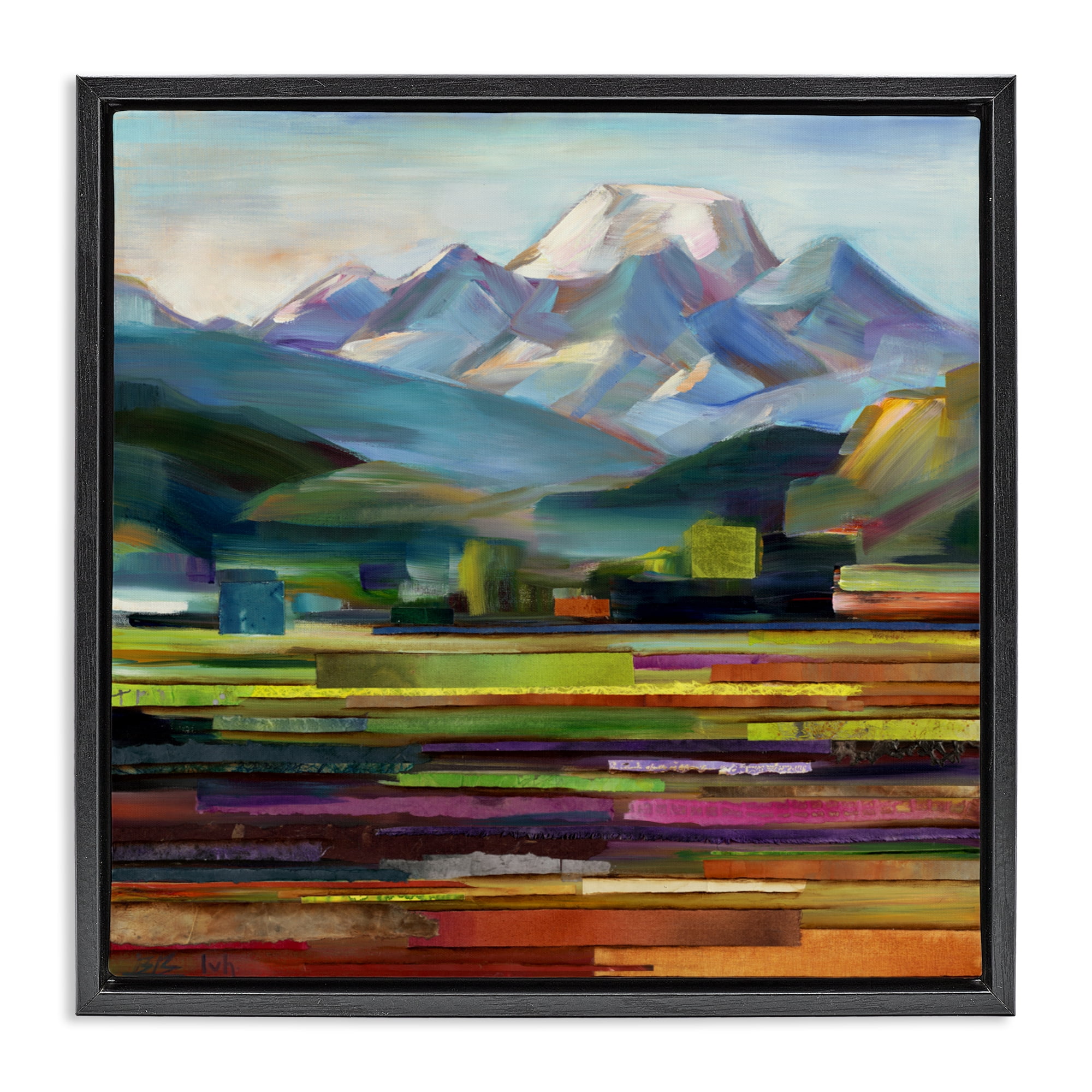 Stupell Industries Nature's Layers Mountain Scene Black Framed Floater Canvas Wall Art, design by Borcherding