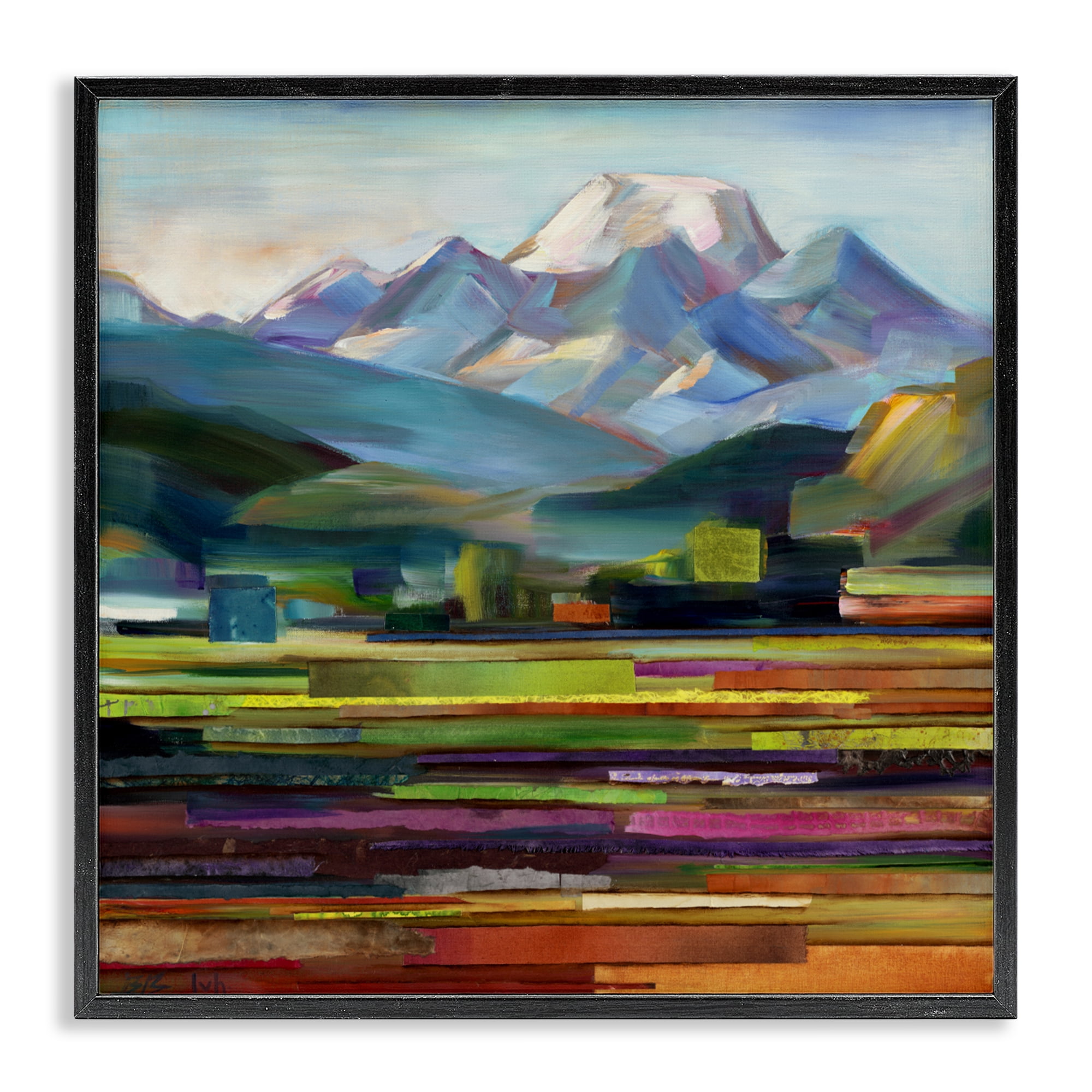 Stupell Industries Nature's Layers Mountain Scene Black Framed Giclee Art, design by Borcherding