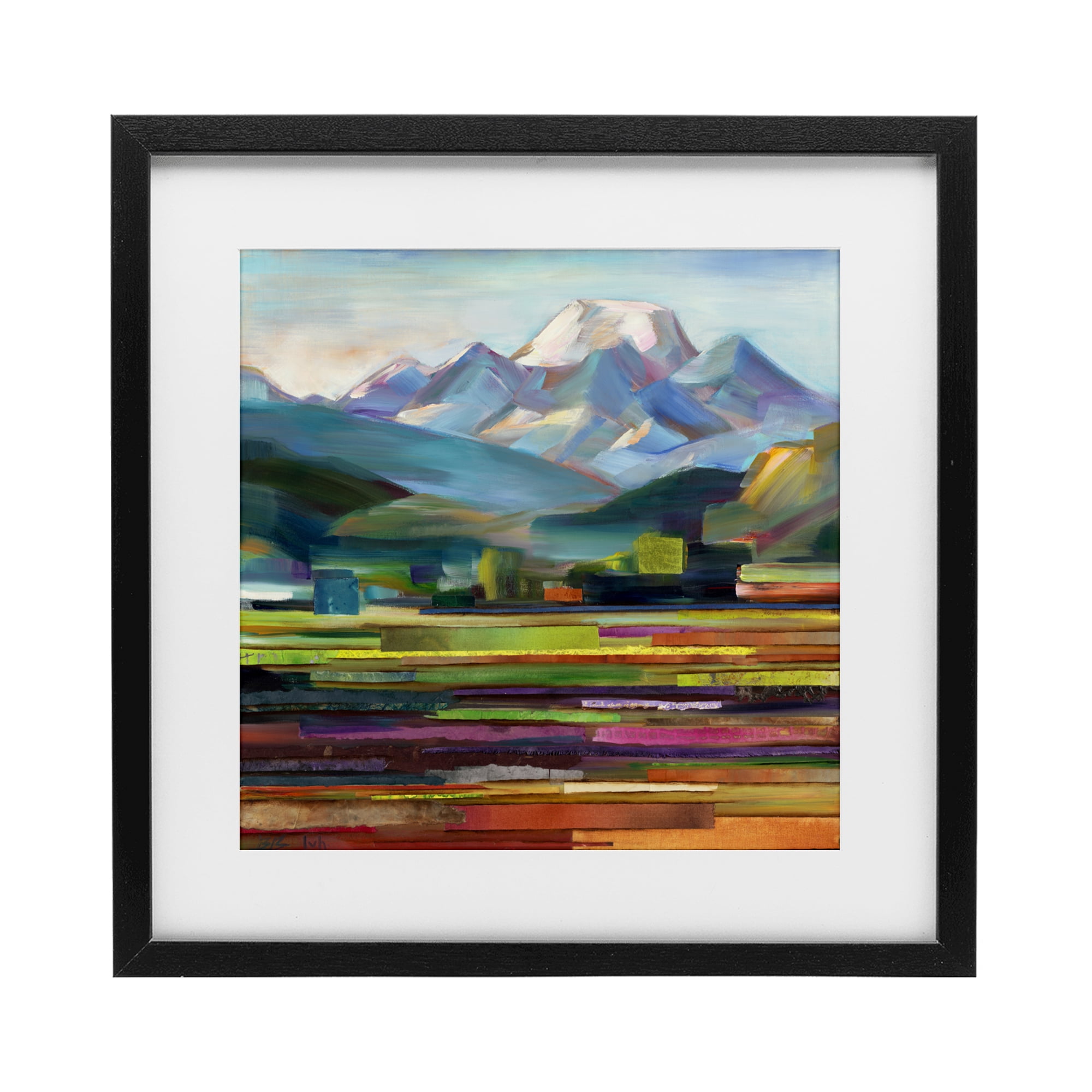 Stupell Industries Nature's Layers Mountain Scene Black Framed Print Under Glass, design by Borcherding