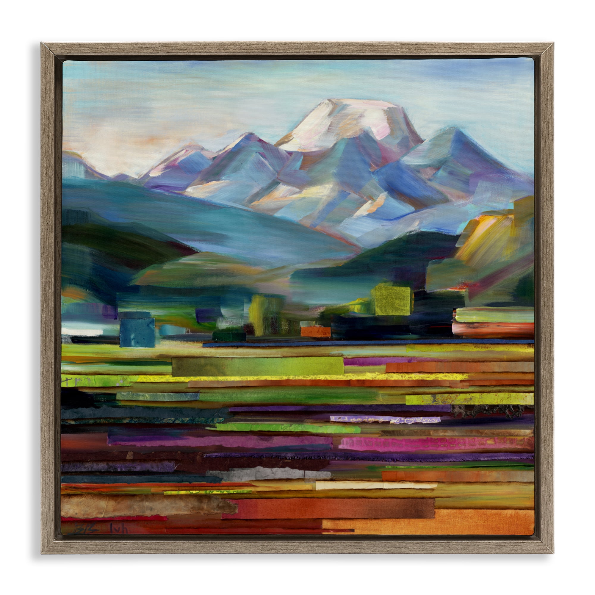 Stupell Industries Nature's Layers Mountain Scene Brown Framed Floater Canvas Wall Art, design by Borcherding