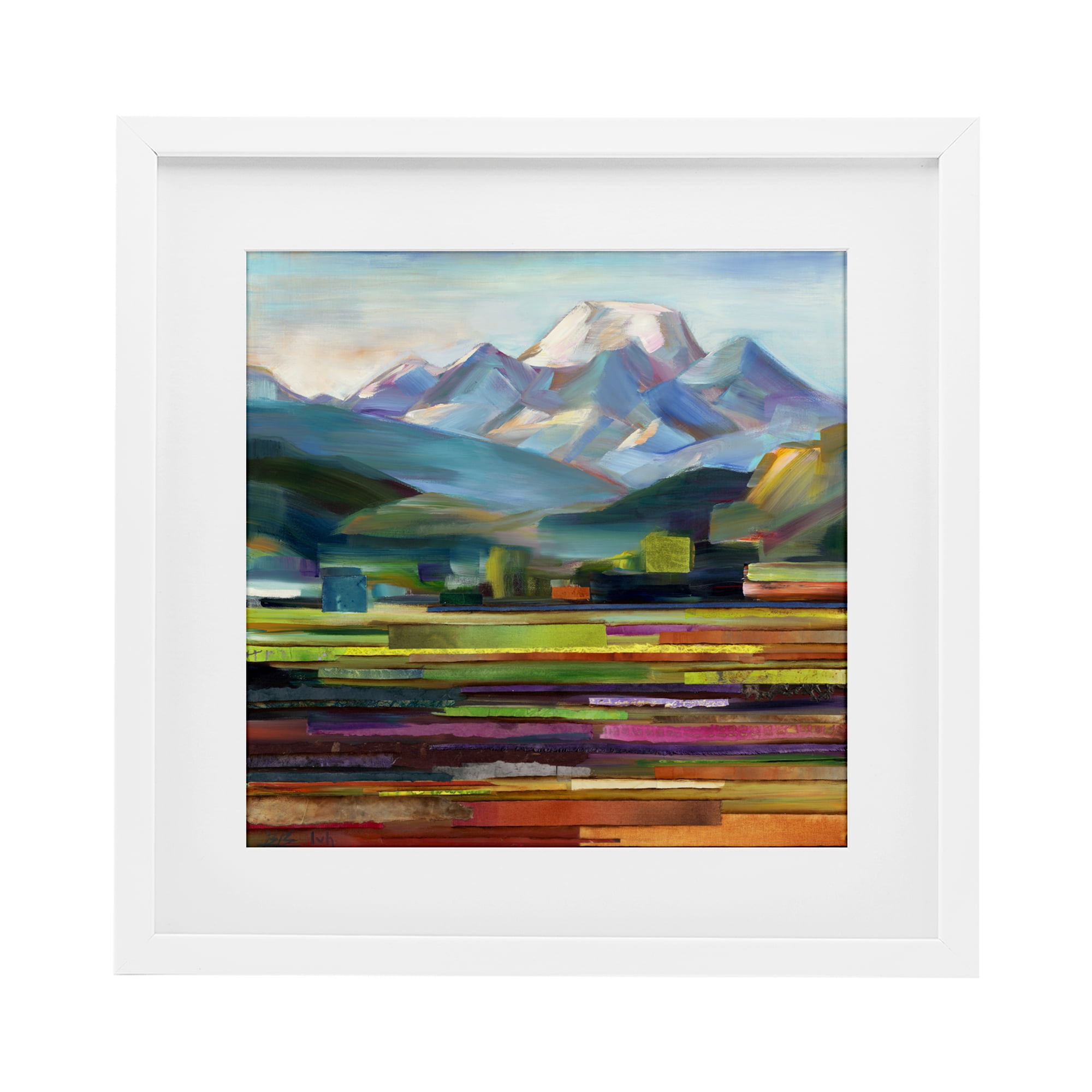 Stupell Industries Nature's Layers Mountain Scene White Framed Print Under Glass, design by Borcherding