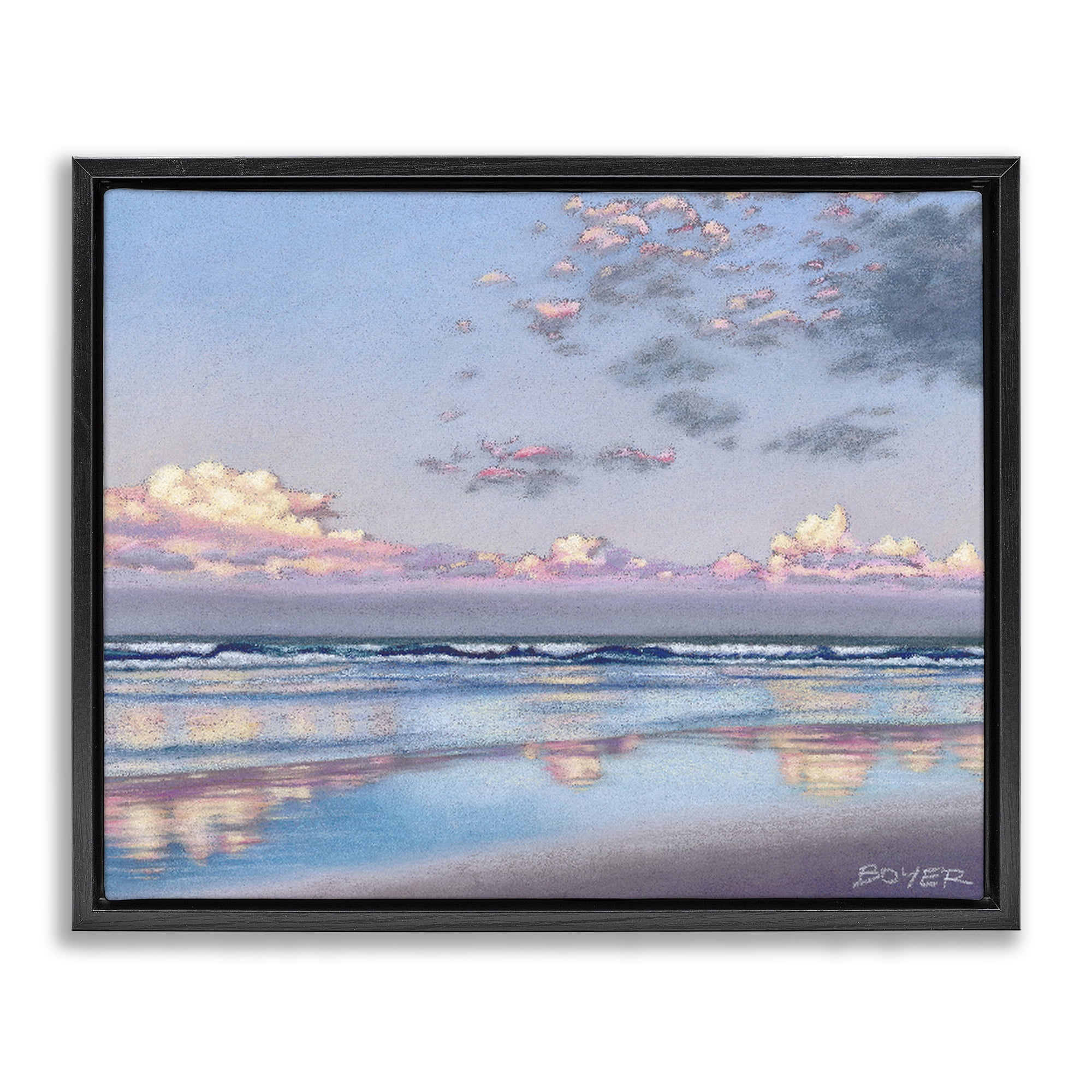 Stupell Industries Nature's Poetry Seascape Black Framed Floater Canvas Wall Art, design by Susy Boyer