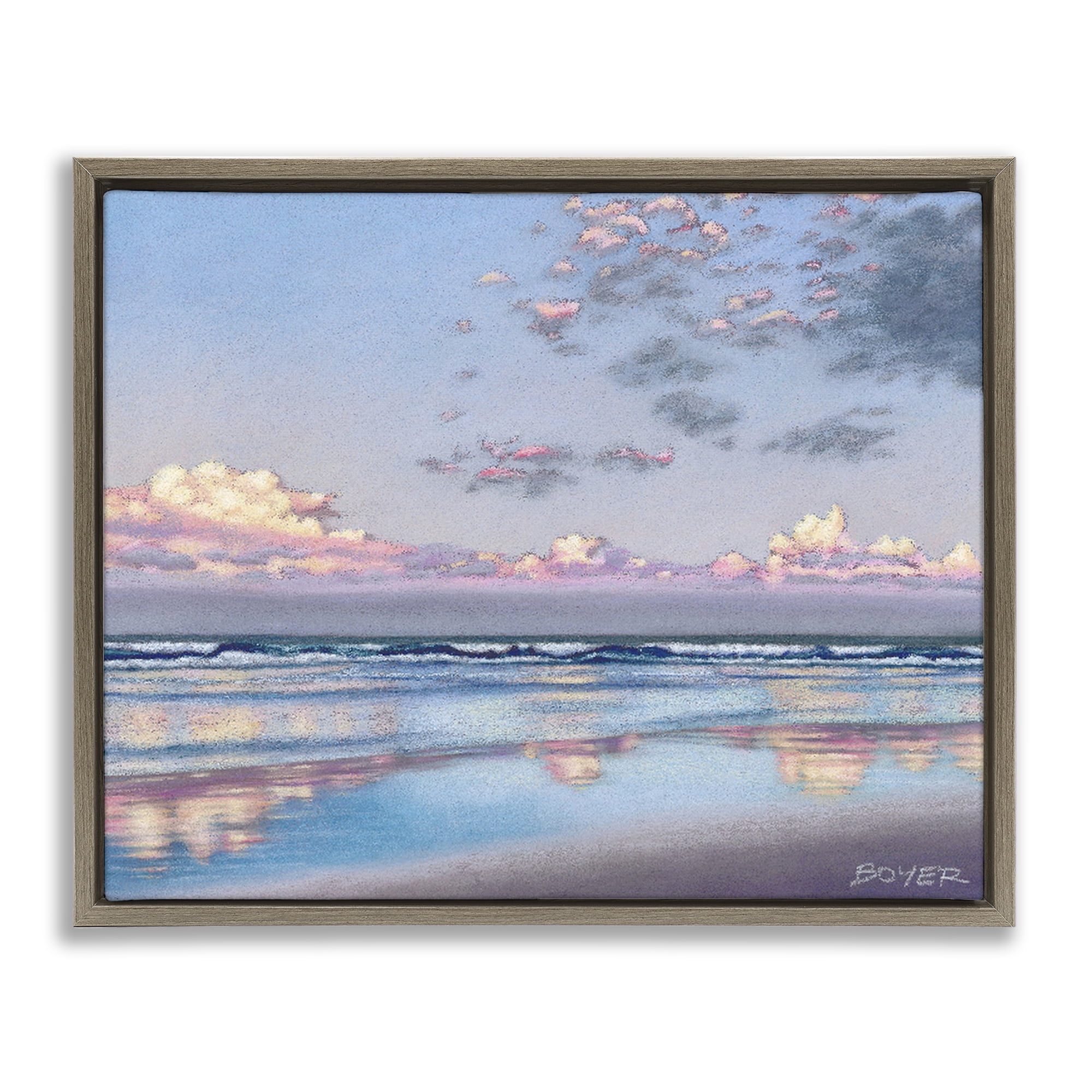 Stupell Industries Nature's Poetry Seascape Brown Framed Floater Canvas Wall Art, design by Susy Boyer