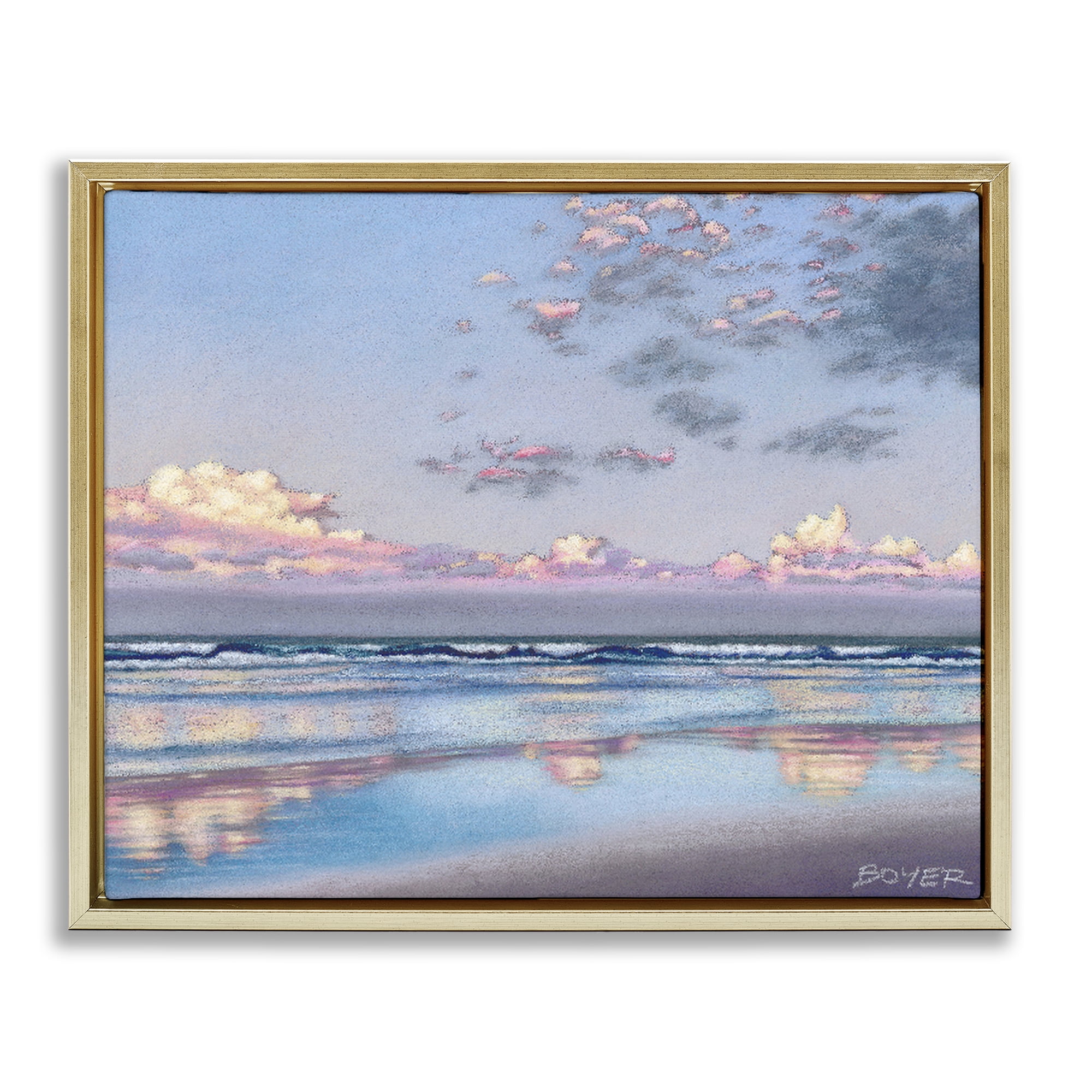 Stupell Industries Nature's Poetry Seascape Gold Framed Floater Canvas Wall Art, design by Susy Boyer