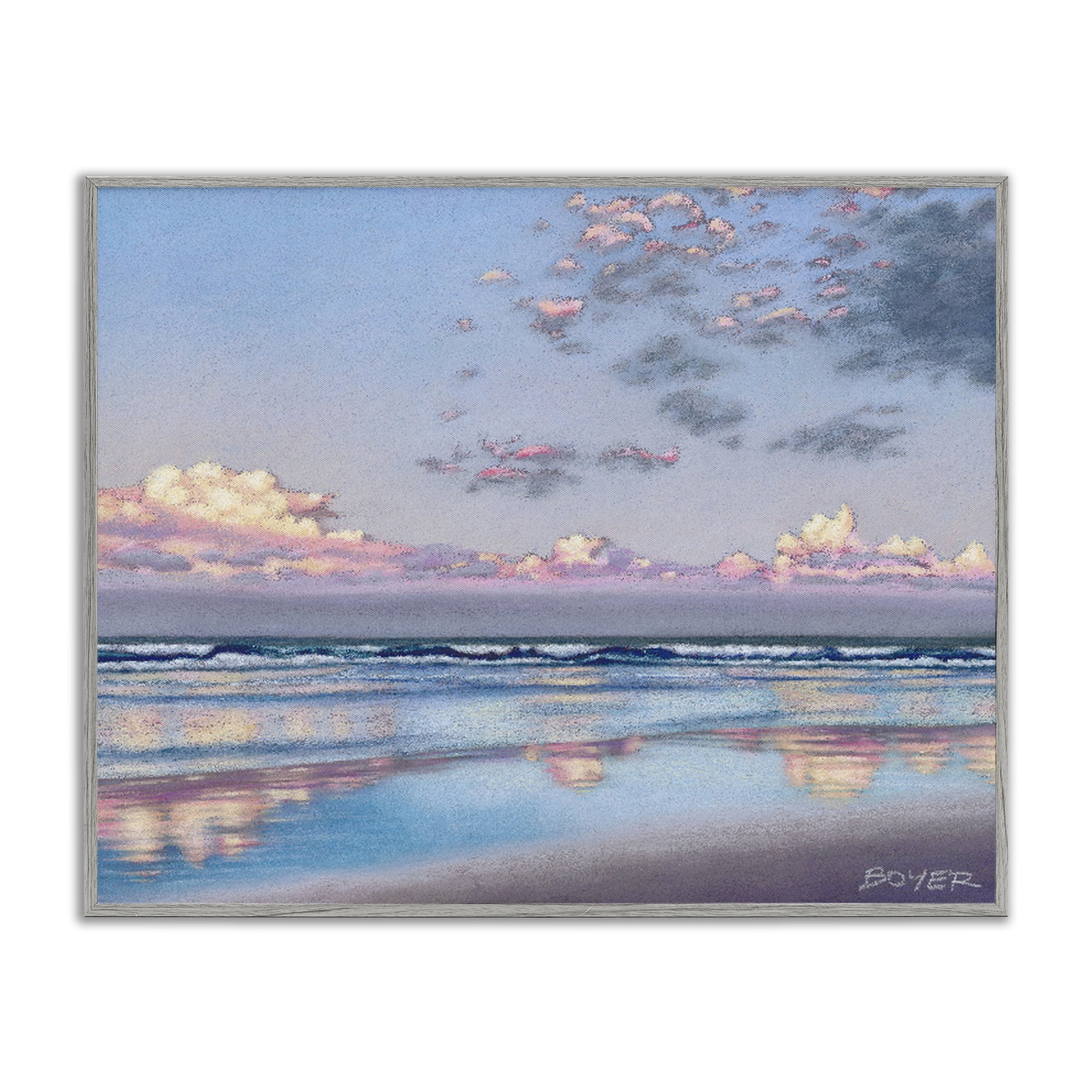 Stupell Industries Nature's Poetry Seascape Gray Framed Giclee Art, design by Susy Boyer