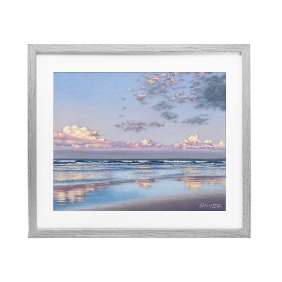 Stupell Industries Coastal Nature's Poetry Seascape Gray Framed Print Under Glass, 16 x 13, by Susy Boyer