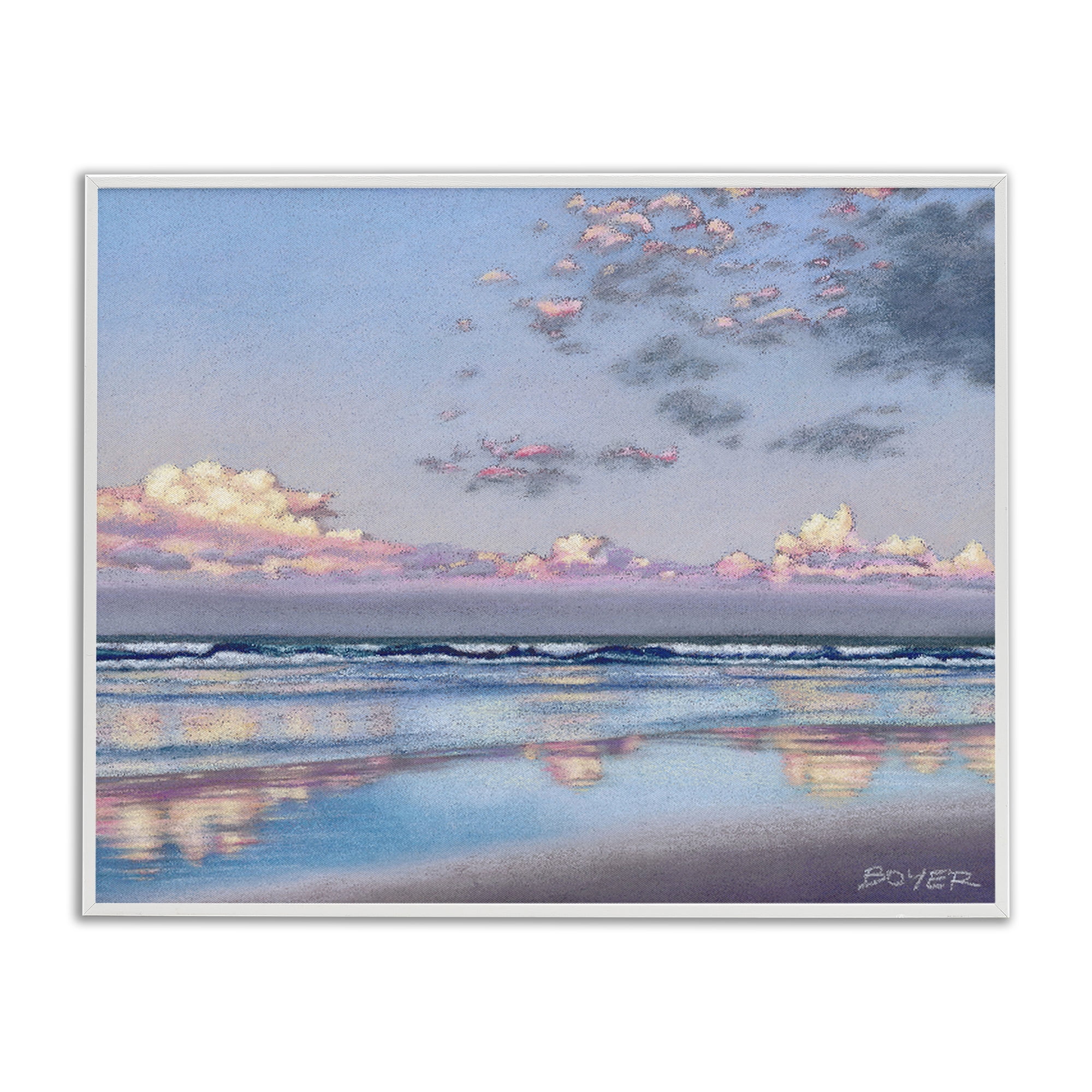 Stupell Industries Nature's Poetry Seascape White Framed Giclee Art, design by Susy Boyer