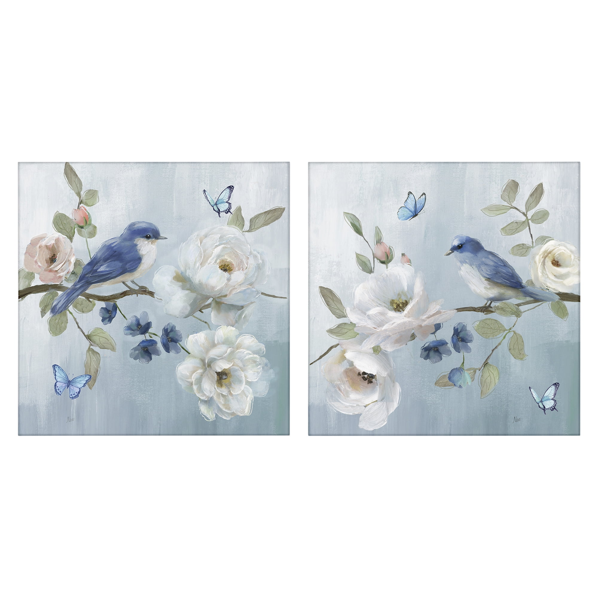 Stupell Industries Nature's Tranquility Florals 2 Piece Canvas Wall Art Set, design by Nan