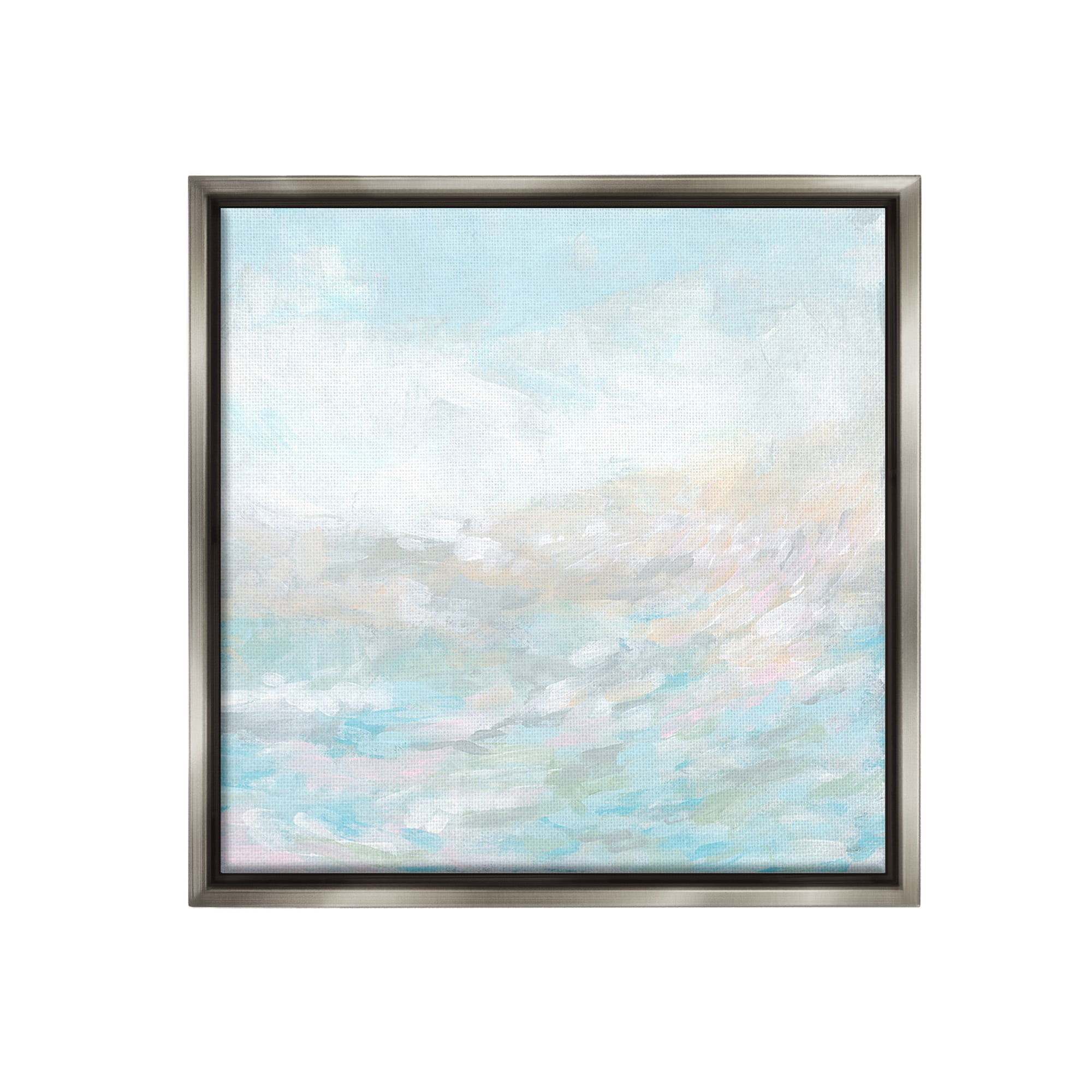 Stupell Industries Nautical Abstract Seascape Abstract Painting Gray Floater Framed Canvas Art Print Wall Art, 25 x 25