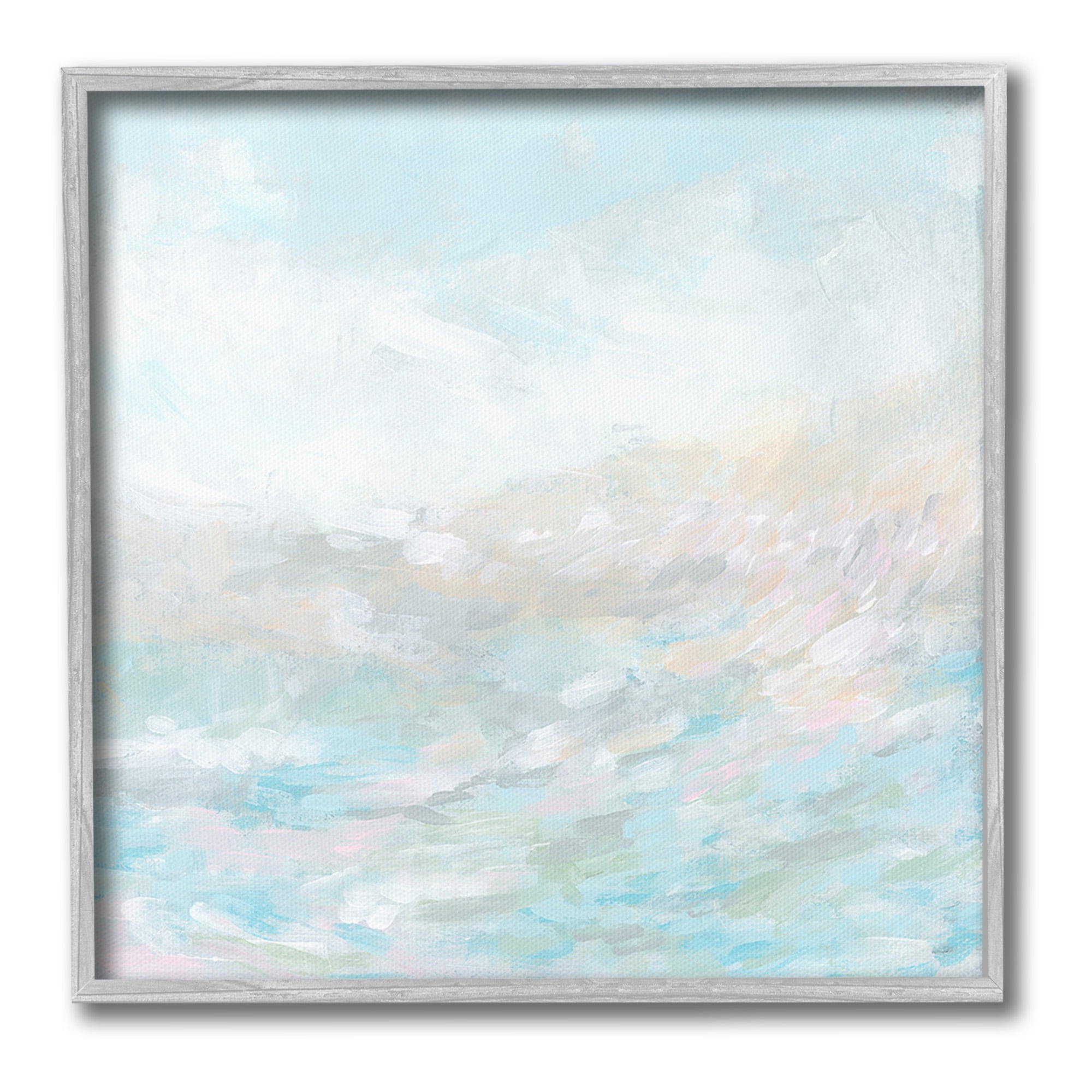 Stupell Industries Nautical Abstract Seascape Abstract Painting Gray Framed Art Print Wall Art, 24 x 24