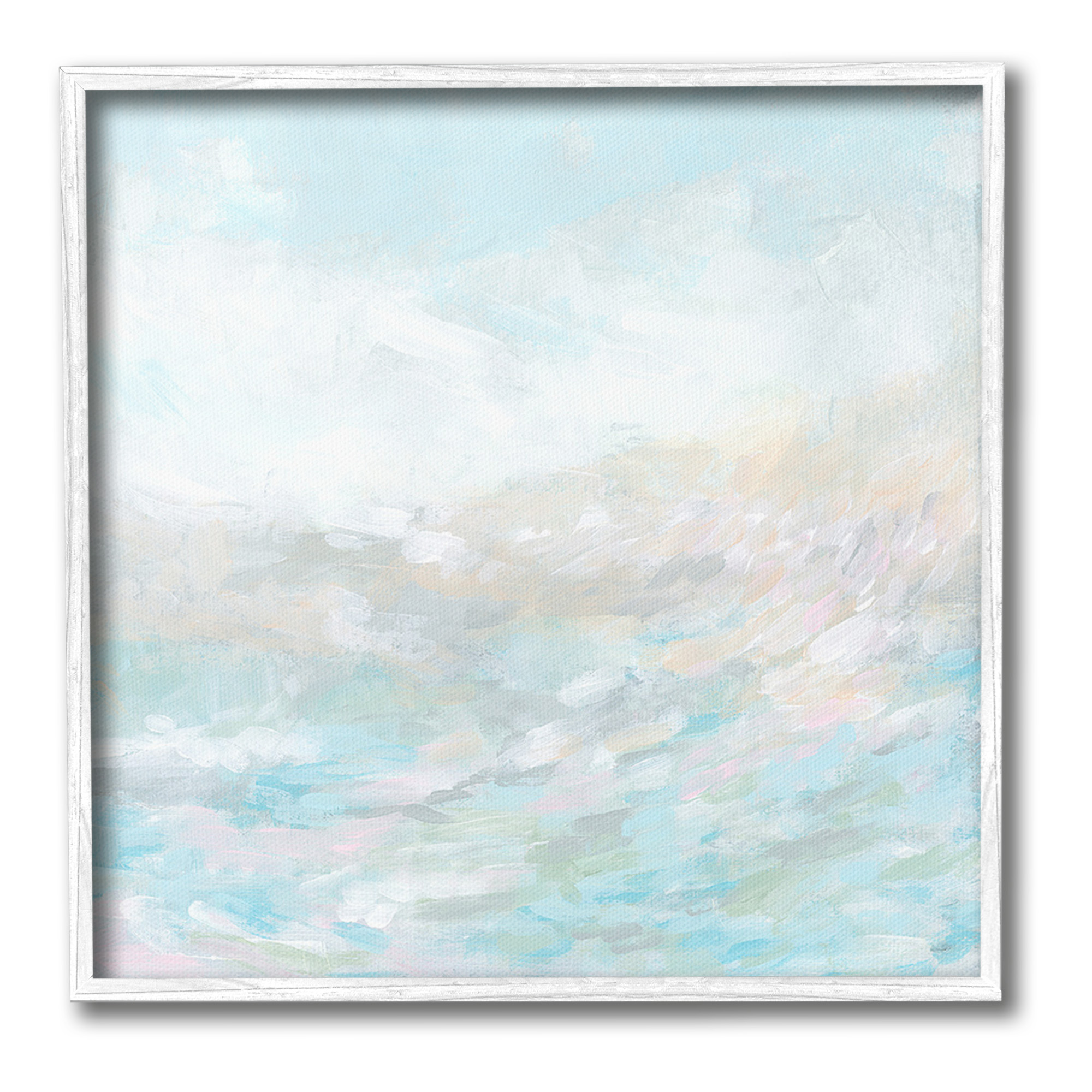 Stupell Industries Nautical Abstract Seascape Abstract Painting White Framed Art Print Wall Art, 17 x 17