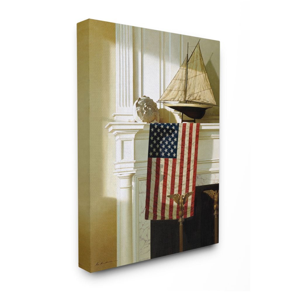 Stupell Industries Nautical Americana Mantle Realistic Traditional Painting Designed by Zhen-Huan Lu