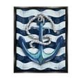 thumbnail image 1 of Stupell Industries Nautical Anchor Wavy Navy Stripes Graphic Art Jet Black Floating Framed Canvas Print Wall Art, Design by Paul Brent, 1 of 8