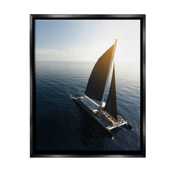 Stupell Industries Nautical Barge Photography Transportation Photography Black Floater Framed Canvas Art Print Wall Art, 17 x 21