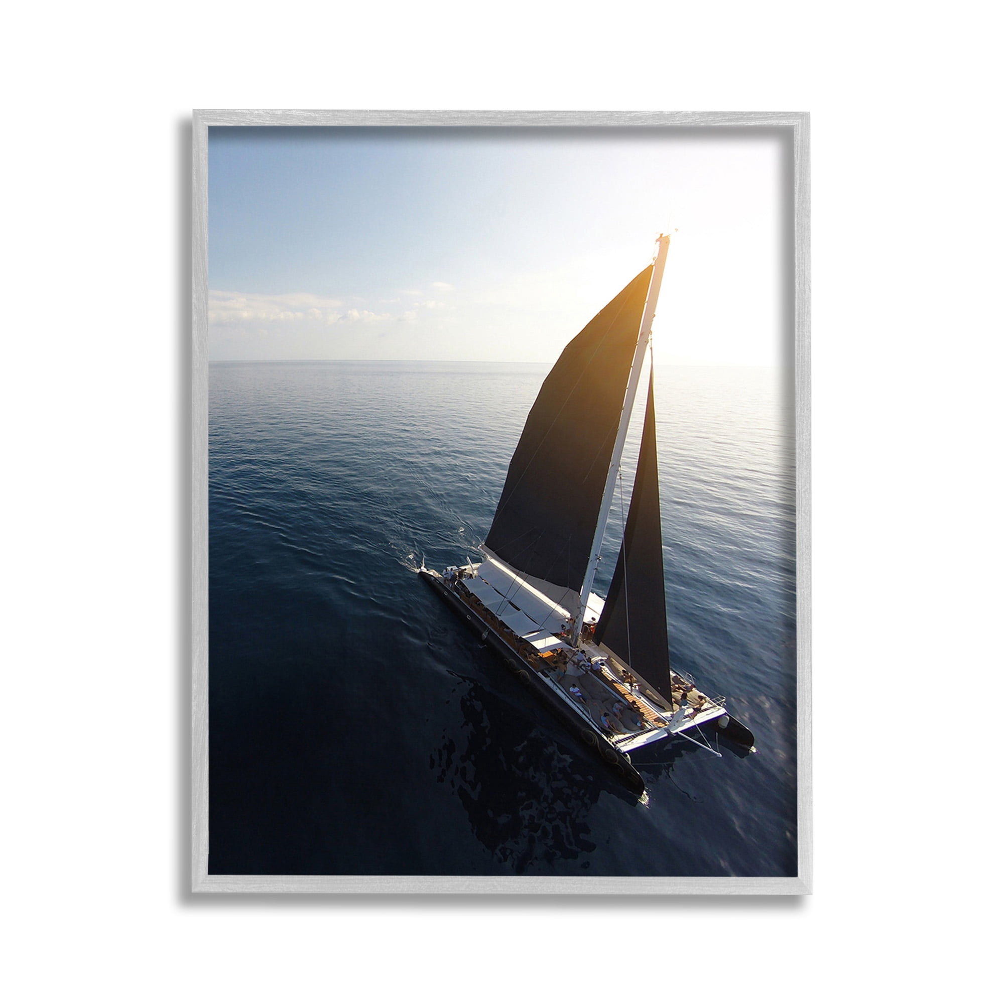 Stupell Industries Nautical Barge Photography Transportation Photography Gray Framed Art Print Wall Art, 11 x 14