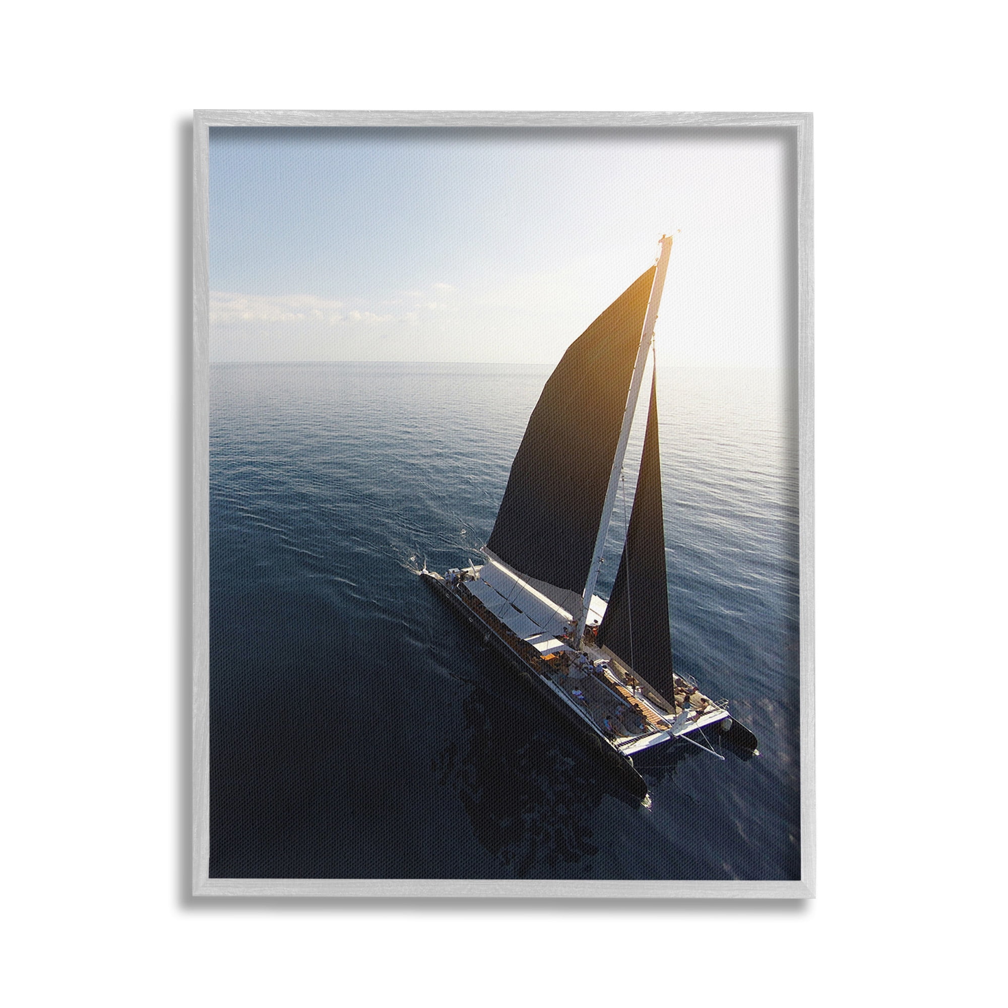 Stupell Industries Nautical Barge Photography Transportation Photography Gray Framed Art Print Wall Art, 24 x 30