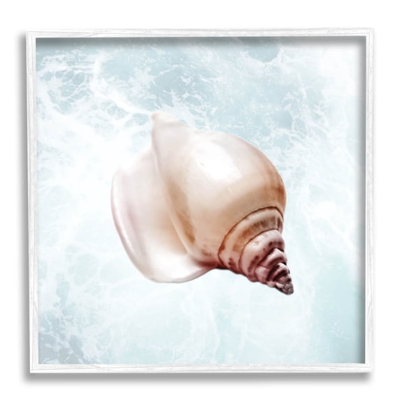 Stupell Industries Nautical Beach Seashell Graphic Art White Framed Art Print Wall Art, Design by Marcus Prime